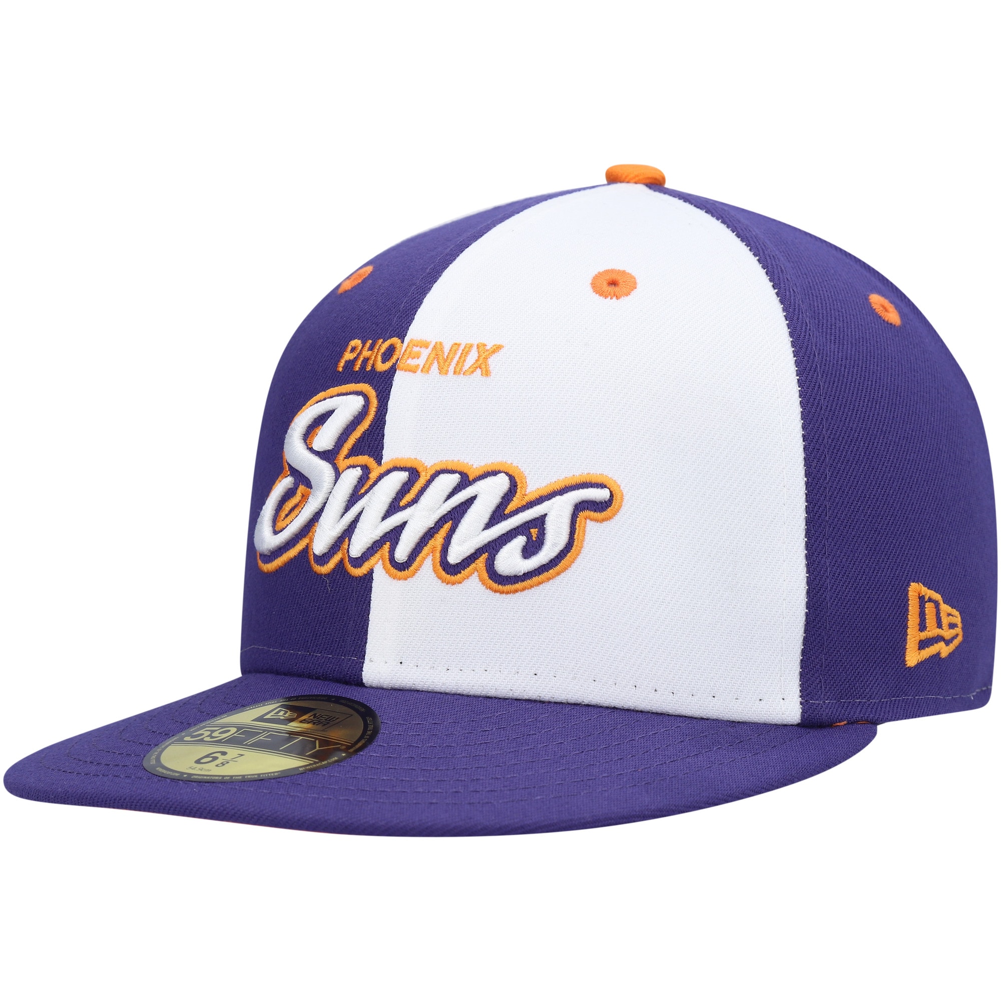 Phoenix Suns mens new era purplewhite script pinwheel 59fifty fitted hat Collection | Official Suns Shop