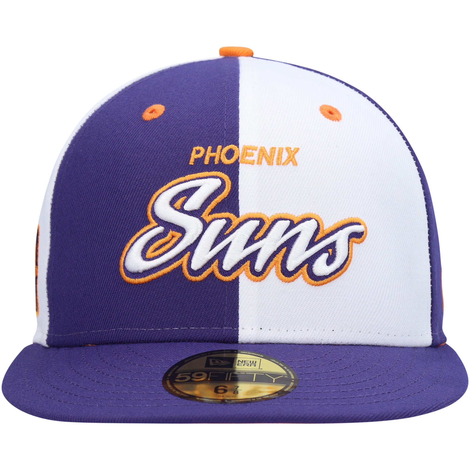 Phoenix Suns mens new era purplewhite script pinwheel 59fifty fitted hat Collection | Official Suns Shop