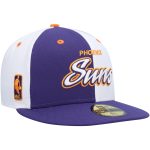 Phoenix Suns mens new era purplewhite script pinwheel 59fifty fitted hat Collection | Official Suns Shop