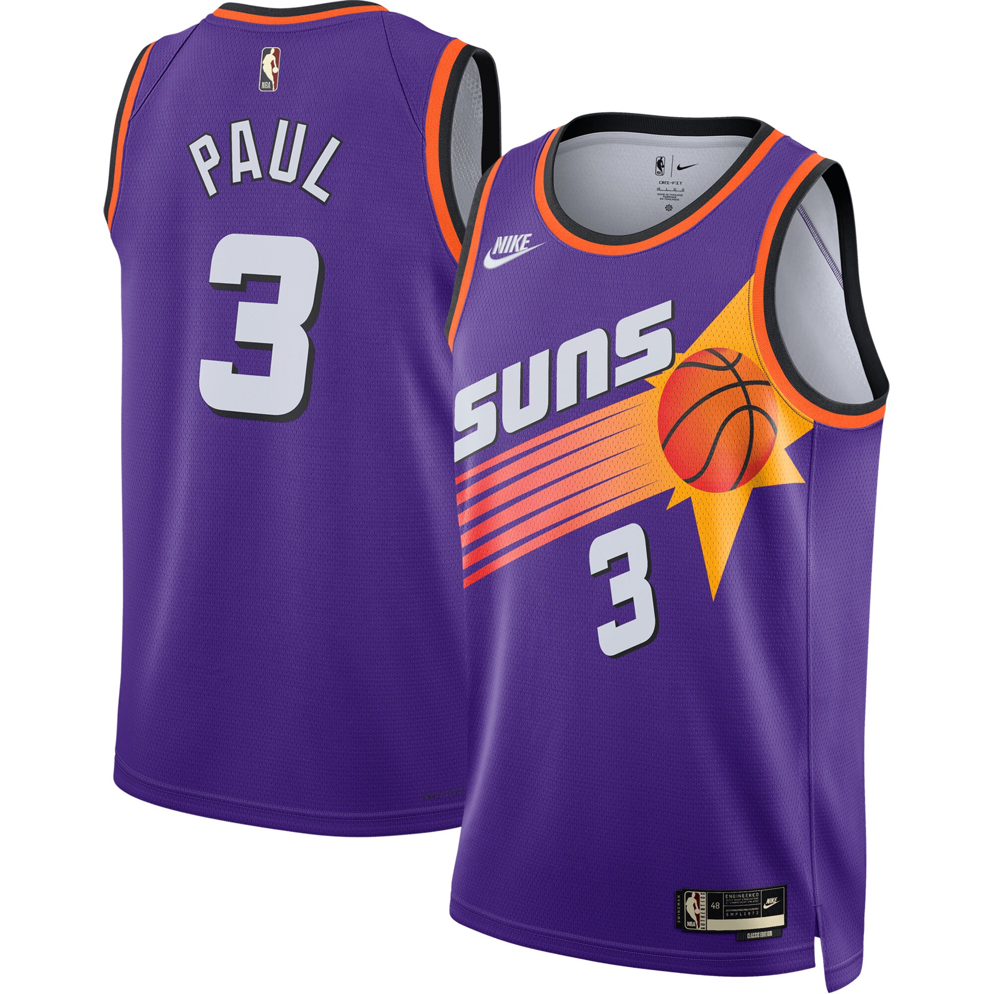 Phoenix Suns mens phoenix suns chris paul nike purple swingman jersey – classic edition Collection | Official Suns Shop