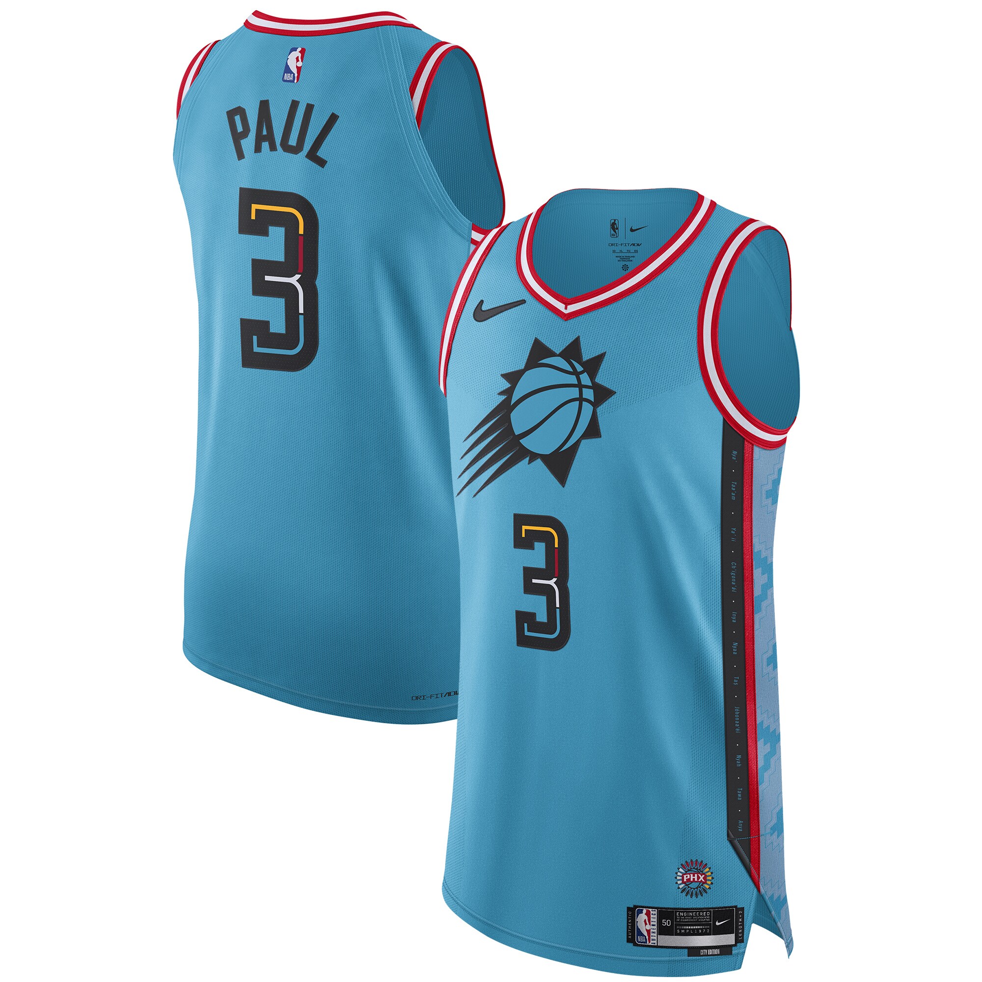 Phoenix Suns mens phoenix suns chris paul nike turquoise 202223 authentic jersey – city edition Collection | Official Suns Shop