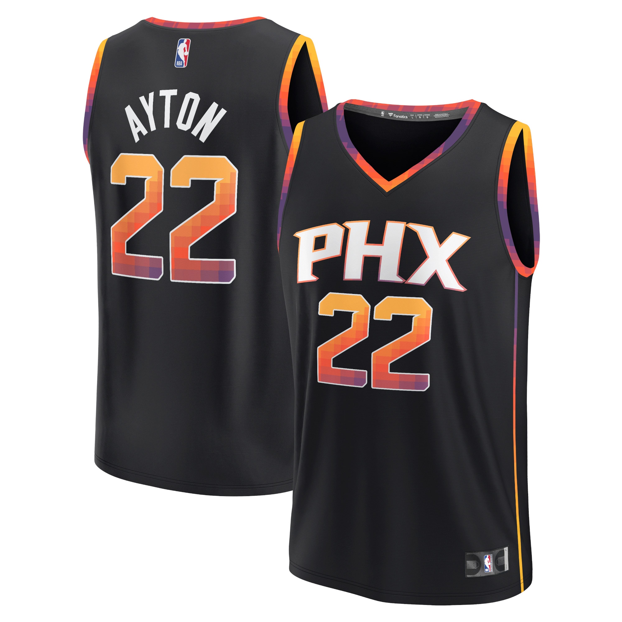 Phoenix Suns mens phoenix suns deandre ayton fanatics black fast break replica player jersey – statement edition Collection | Official Suns Shop
