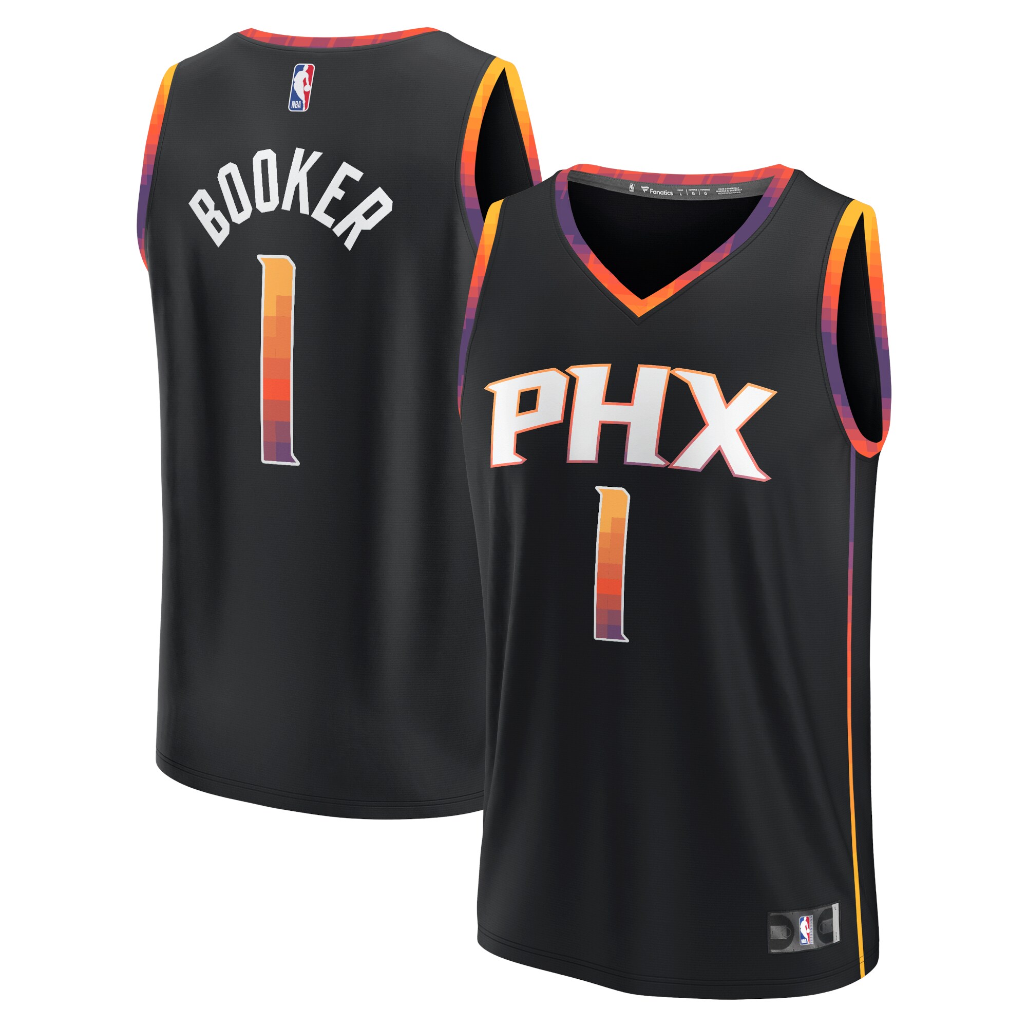Phoenix Suns mens phoenix suns devin booker fanatics black fast break replica player jersey – statement edition Collection | Official Suns Shop