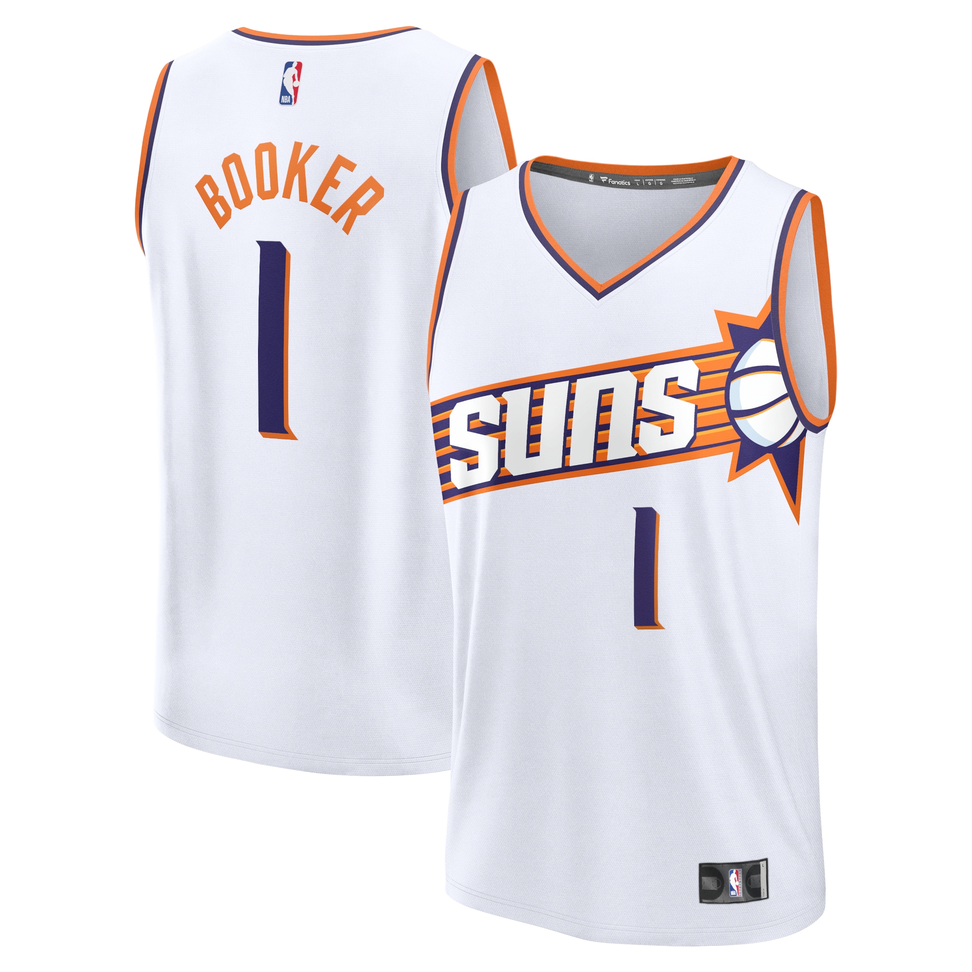 Phoenix Suns mens phoenix suns devin booker fanatics white fast break replica player jersey – association edition Collection | Official Suns Shop
