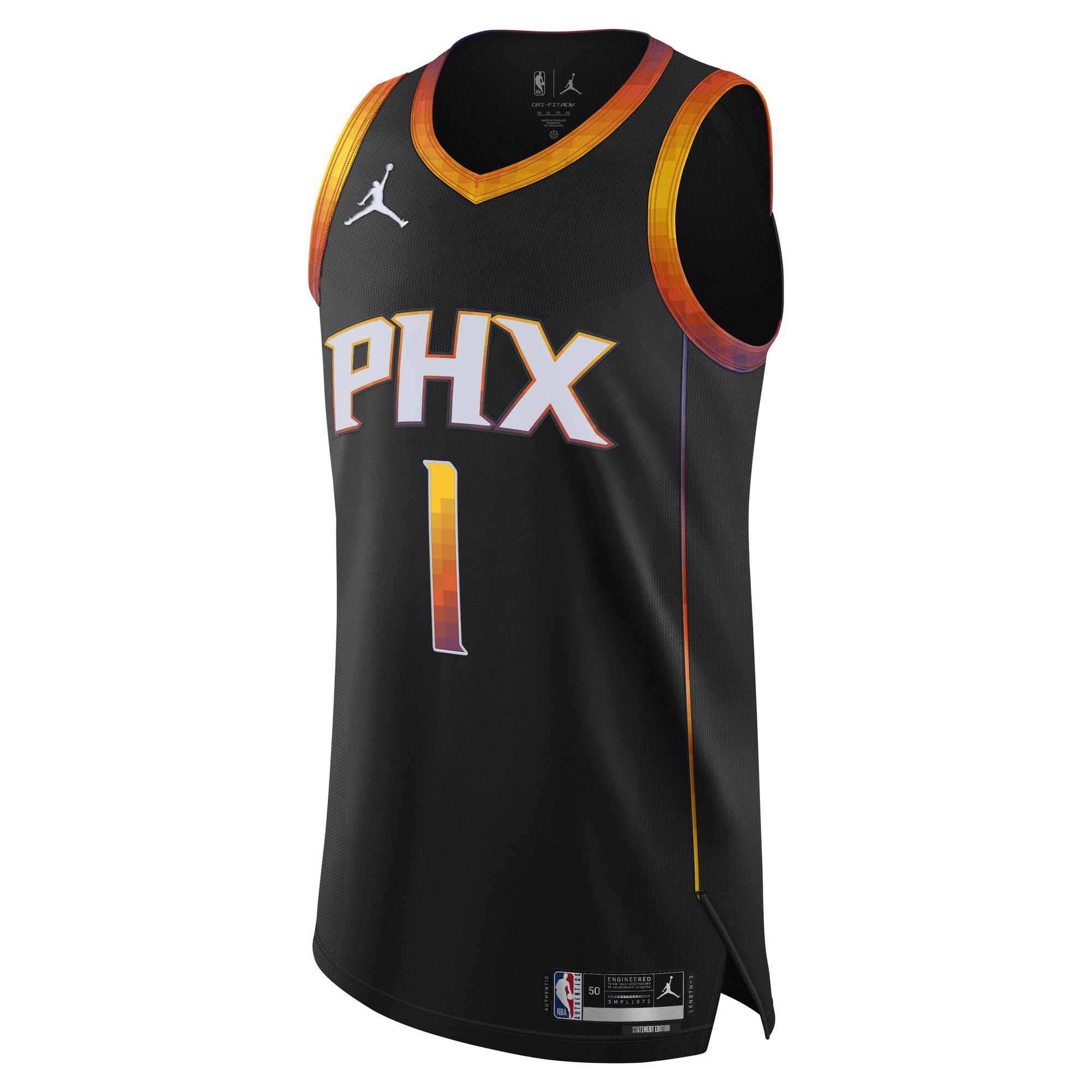 Phoenix Suns mens phoenix suns devin booker jordan brand black authentic player jersey – statement edition Collection | Official Suns Shop
