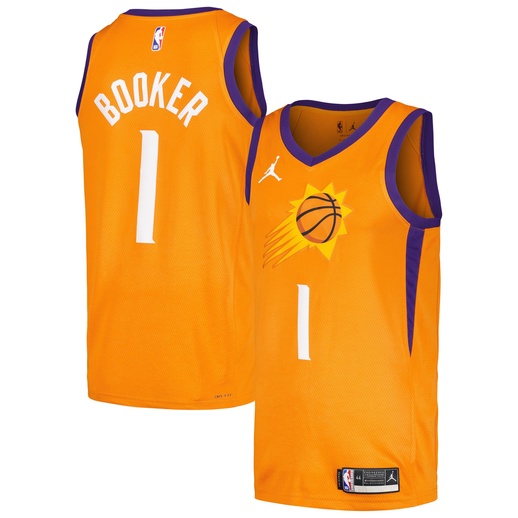 Phoenix Suns mens phoenix suns devin booker jordan brand orange swingman player jersey – statement edition Collection | Official Suns Shop