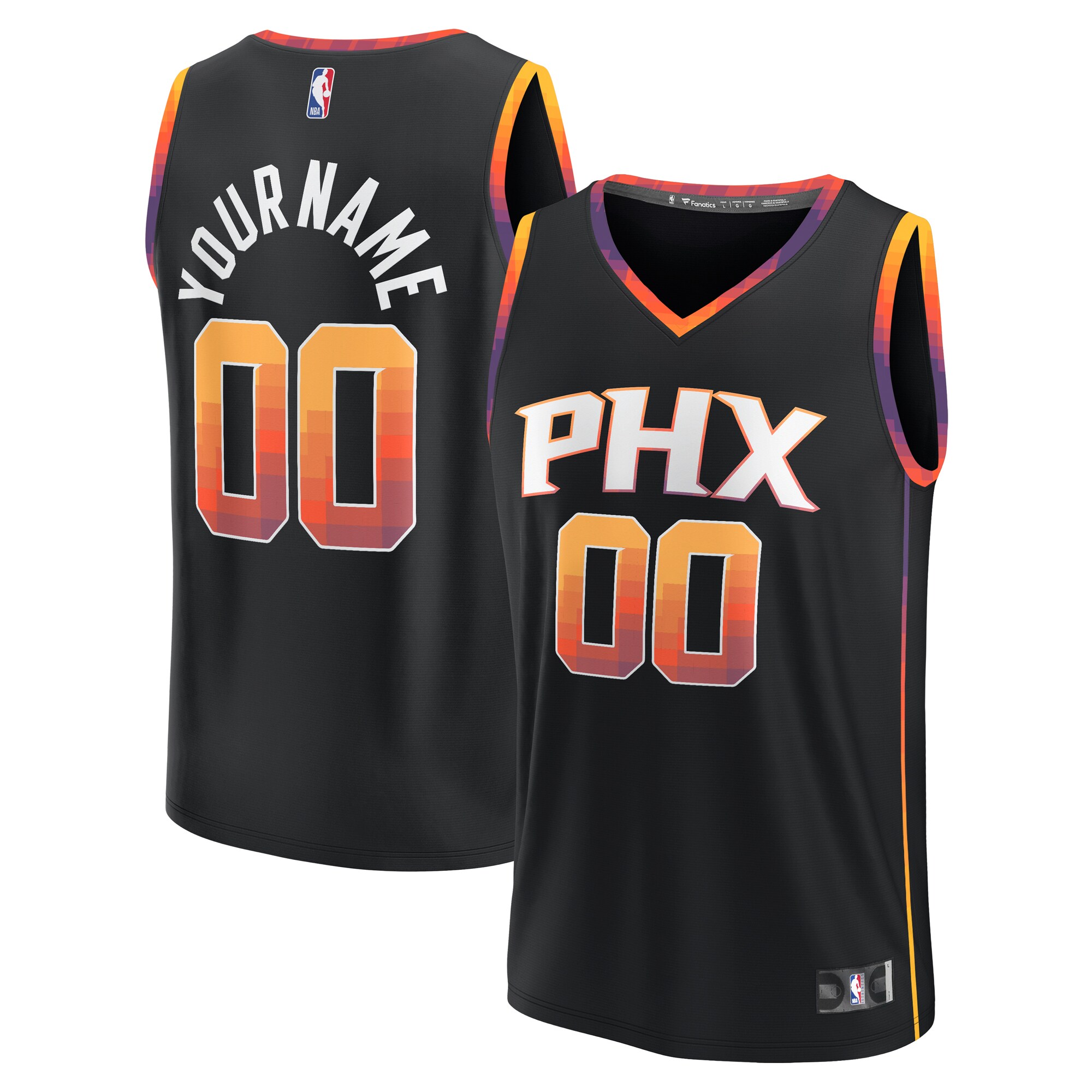 Phoenix Suns mens phoenix suns fanatics black fast break custom replica jersey – statement edition Collection | Official Suns Shop