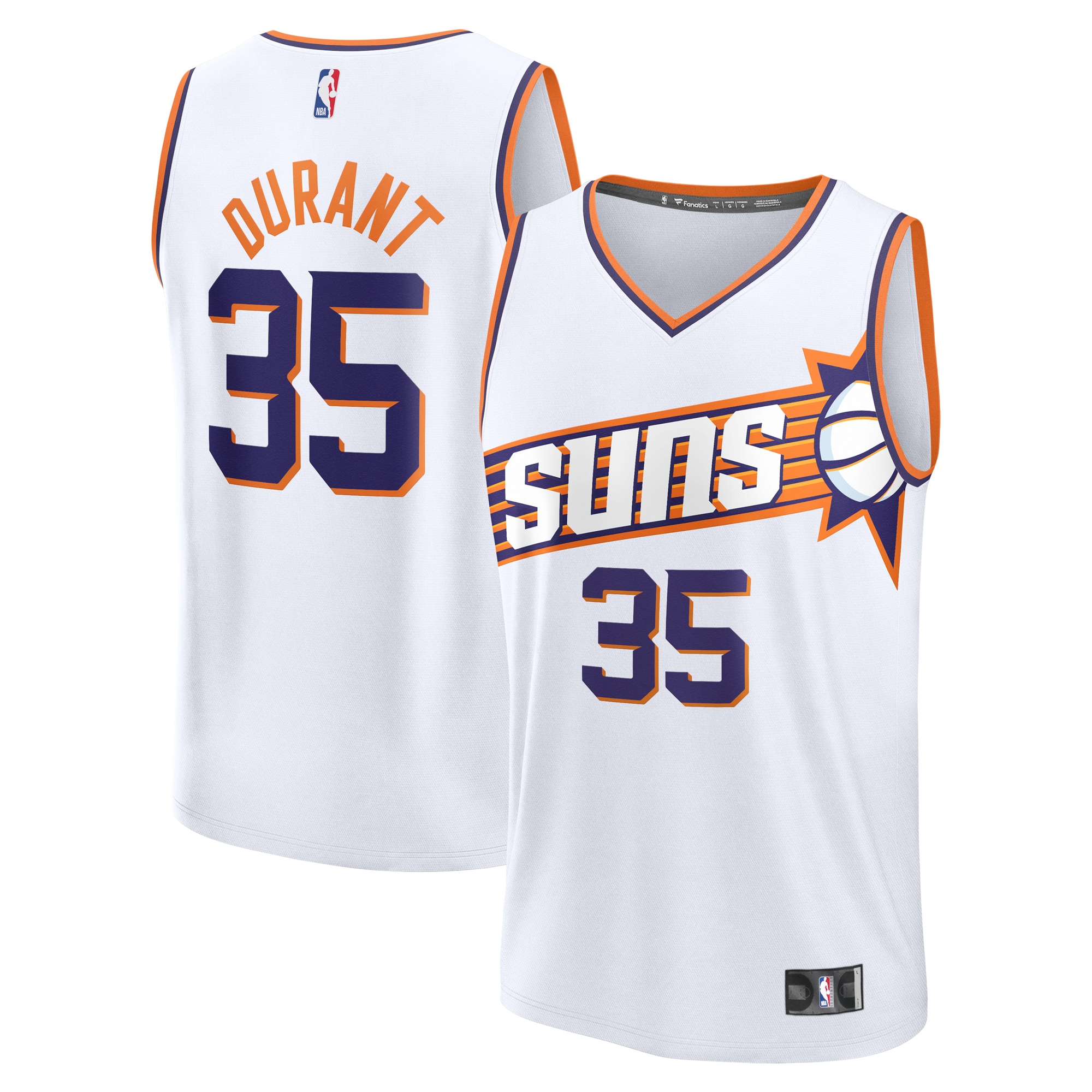 Phoenix Suns mens phoenix suns kevin durant fanatics white fast break replica player jersey – association edition Collection | Official Suns Shop