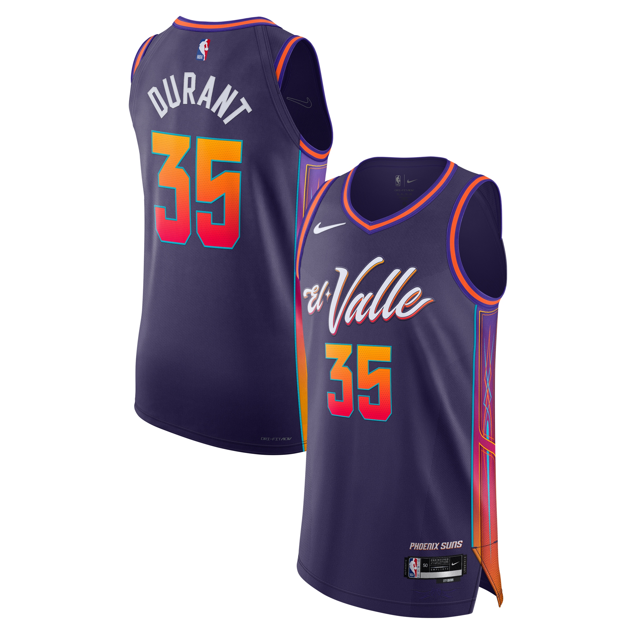 Phoenix Suns mens phoenix suns kevin durant nike purple authentic jersey – city edition Collection | Official Suns Shop
