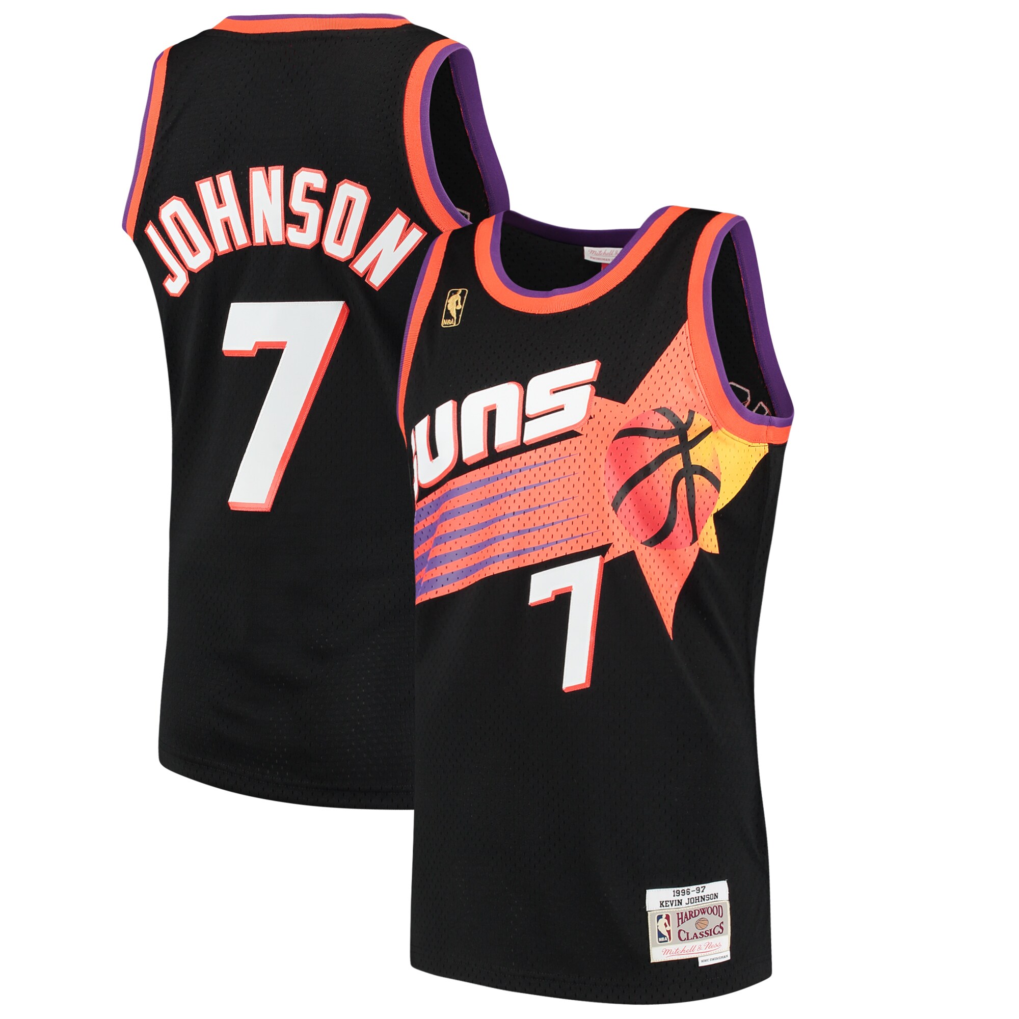 Phoenix Suns mens phoenix suns kevin johnson mitchell  ness black 199697 hardwood classics swingman jersey Collection | Official Suns Shop