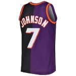 Phoenix Suns mens phoenix suns kevin johnson mitchell  ness purpleblack hardwood classics 199697 split swingman jersey Collection | Official Suns Shop