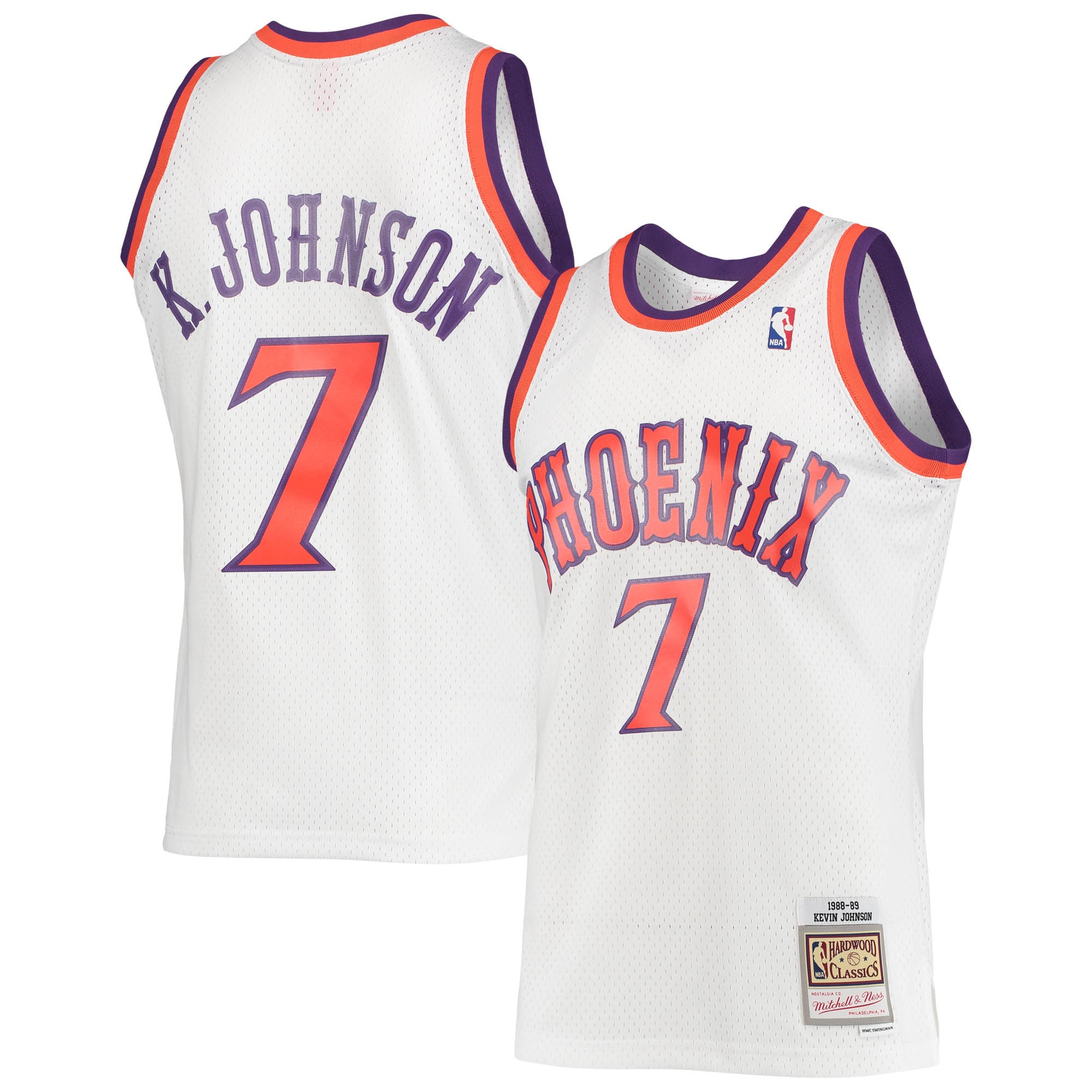 Phoenix Suns mens phoenix suns kevin johnson mitchell  ness white 198889 hardwood classics swingman jersey Collection | Official Suns Shop