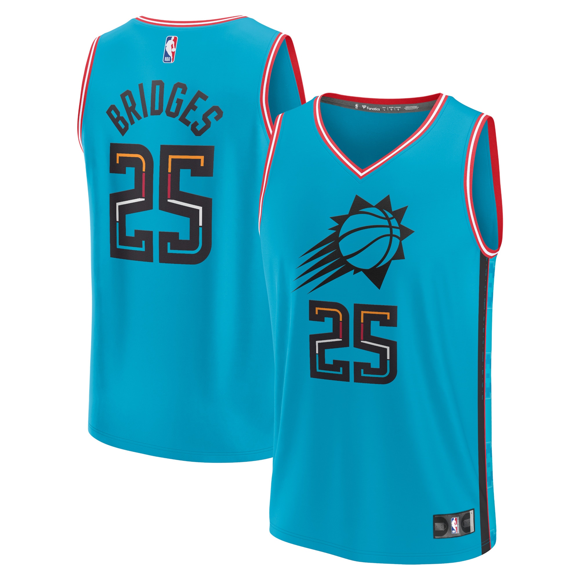 Phoenix Suns mens phoenix suns mikal bridges fanatics teal fastbreak jersey – city edition Collection | Official Suns Shop