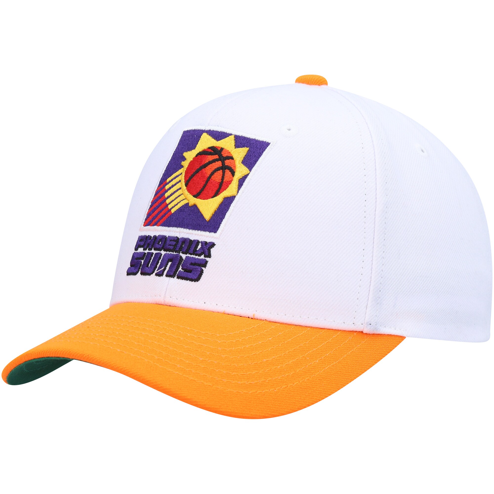 Phoenix Suns mens phoenix suns mitchell  ness whiteorange hardwood classics core 2-tone 2.0 pro snapback hat Collection | Official Suns Shop