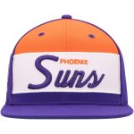 Phoenix Suns mens phoenix suns mitchell  ness whitepurple retro sport color block script snapback hat Collection | Official Suns Shop