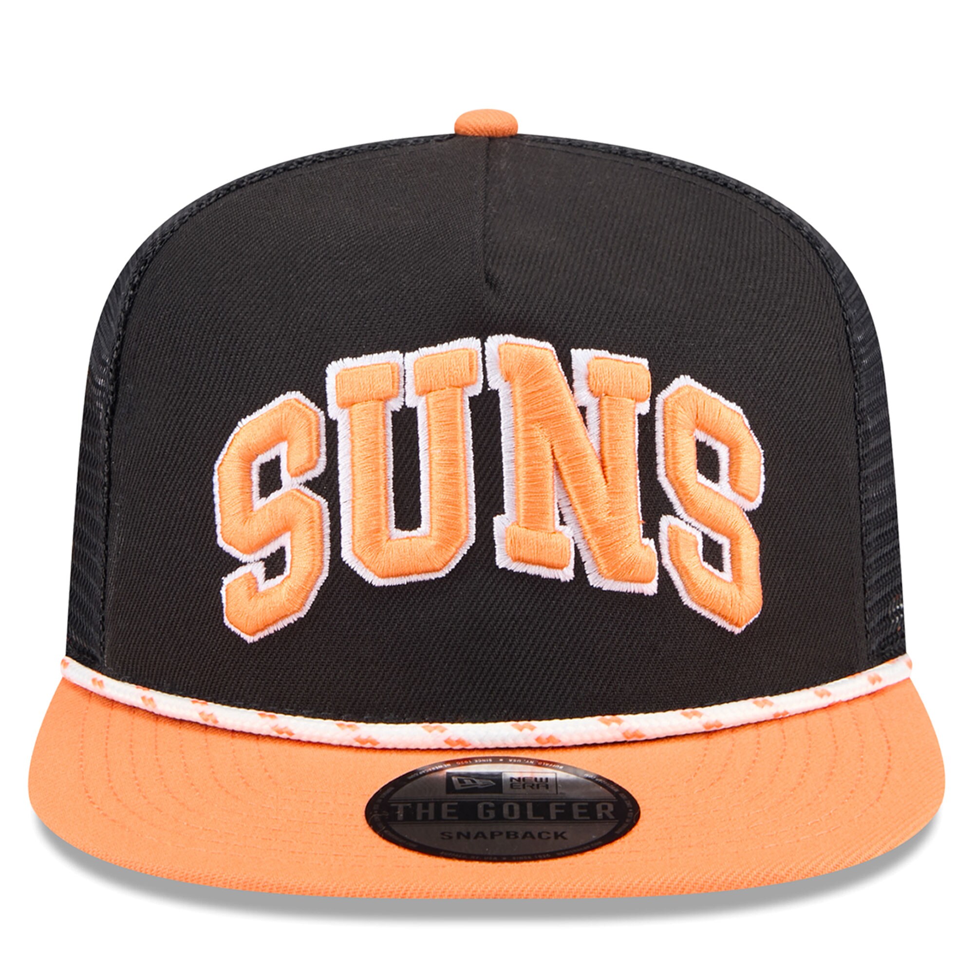 Phoenix Suns mens phoenix suns new era blackorange throwback team arch golfer snapback hat Collection | Official Suns Shop