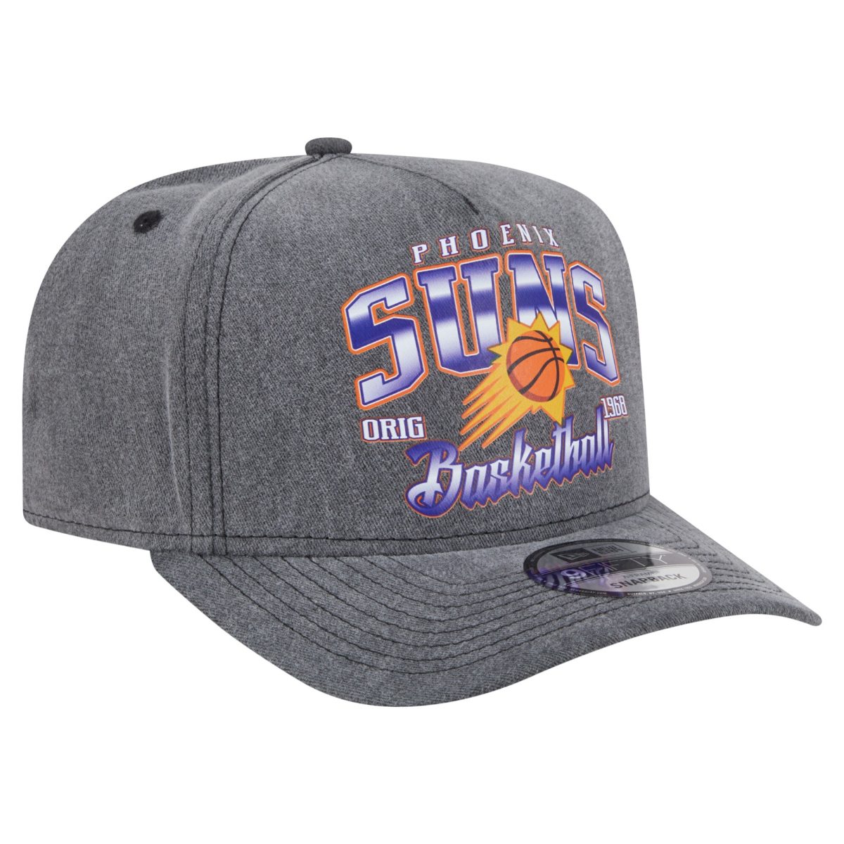 Phoenix Suns mens phoenix suns new era charcoal throwback washed pre-curved 9fifty snapback hat Collection | Official Suns Shop