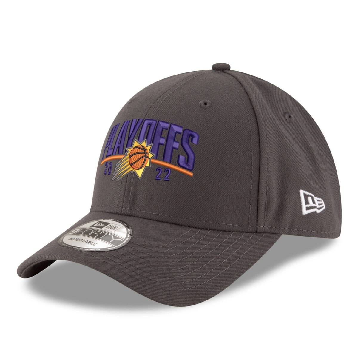 Phoenix Suns mens phoenix suns new era gray 2022 nba playoffs arch 9forty adjustable hat Collection | Official Suns Shop