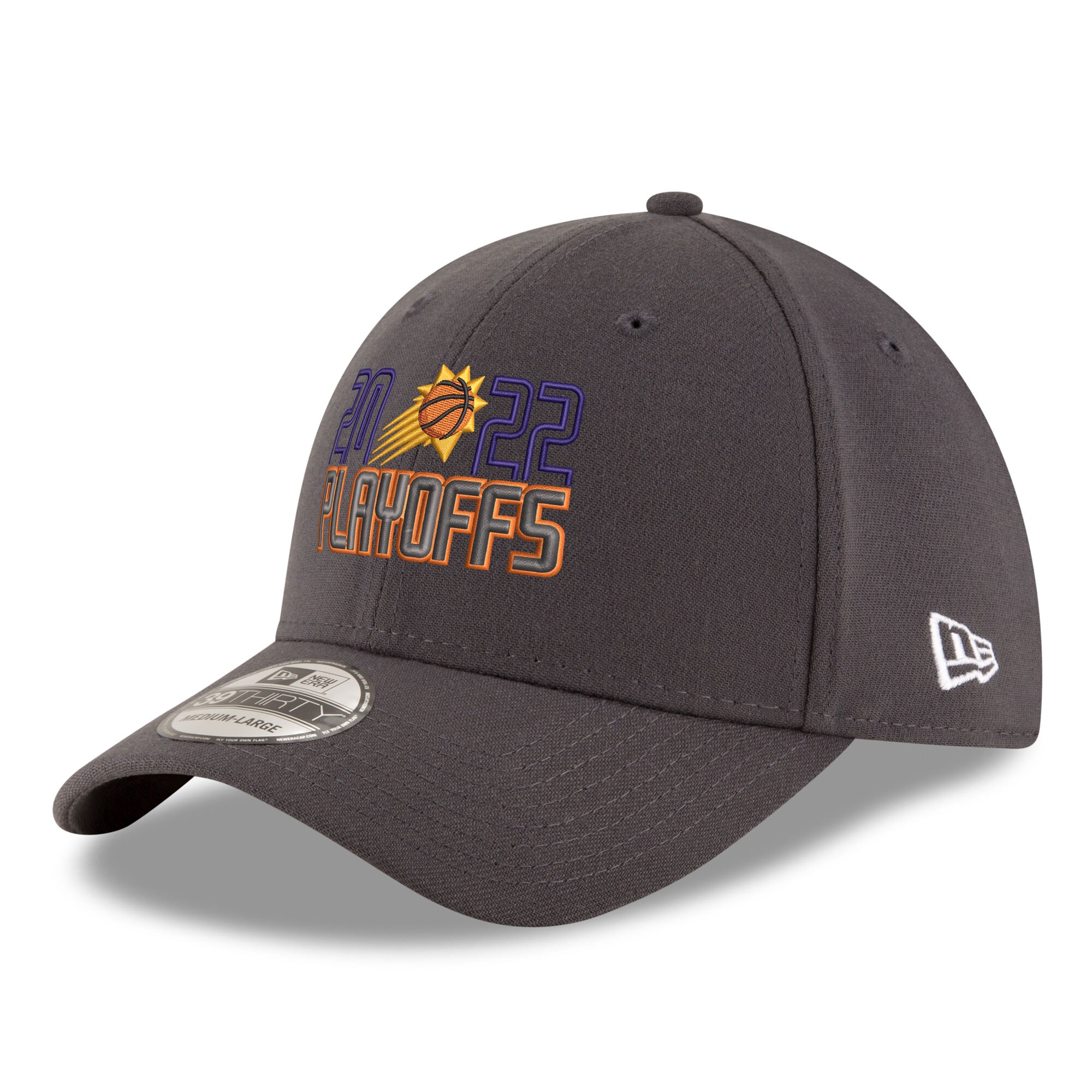 Phoenix Suns mens phoenix suns new era gray 2022 nba playoffs bubble letter 39thirty flex hat Collection | Official Suns Shop