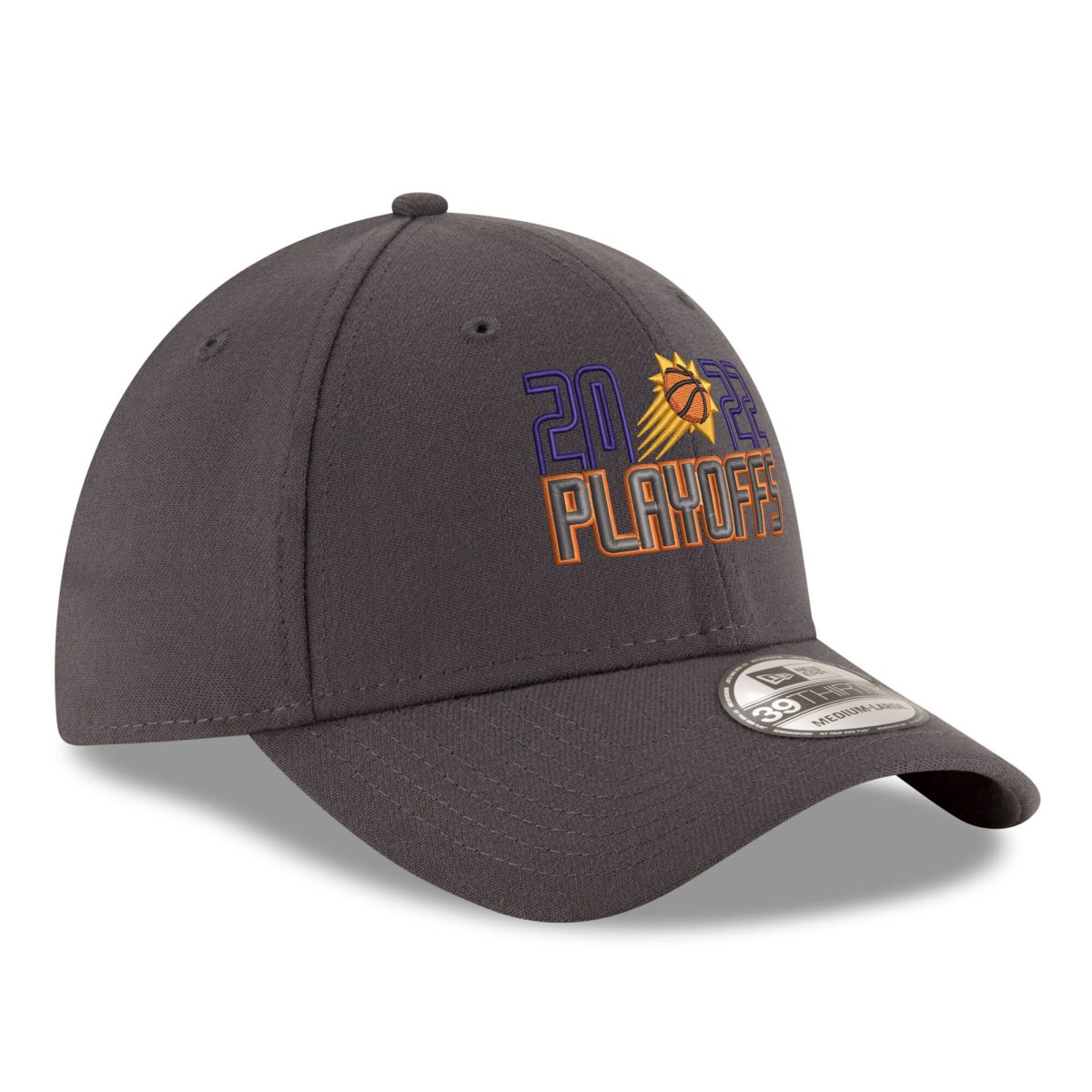 Phoenix Suns mens phoenix suns new era gray 2022 nba playoffs bubble letter 39thirty flex hat Collection | Official Suns Shop
