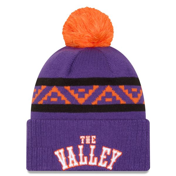 Phoenix Suns mens phoenix suns new era purple 202425 city edition cuffed knit hat with pom Collection | Official Suns Shop