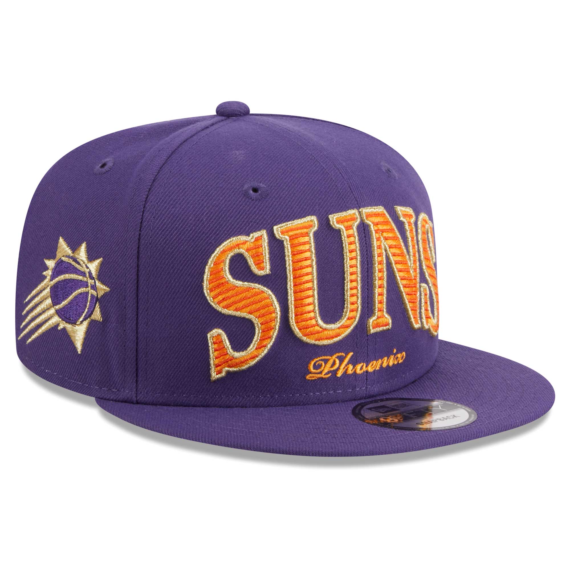 Phoenix Suns mens phoenix suns new era purple golden tall text 9fifty snapback hat Collection | Official Suns Shop