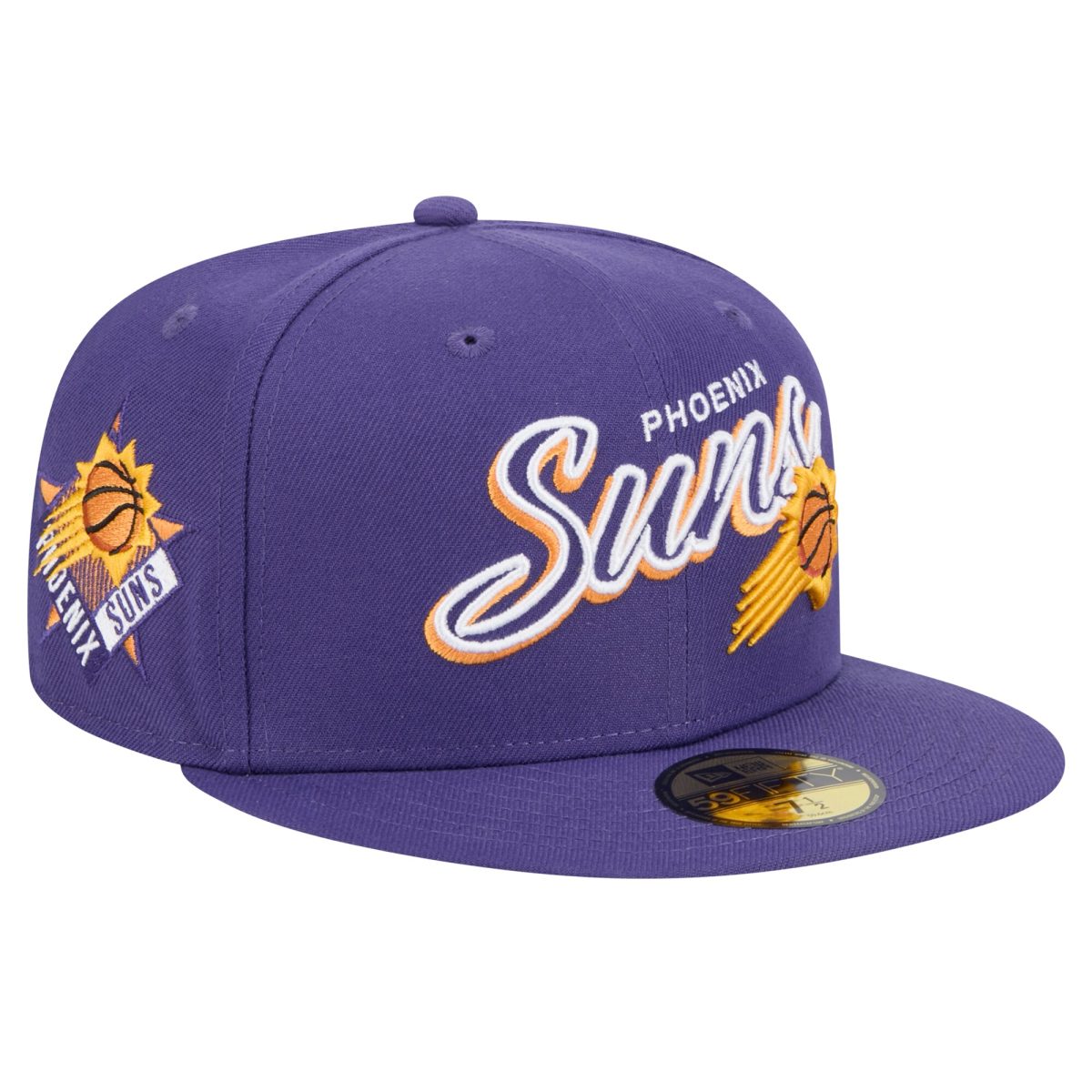 Phoenix Suns mens phoenix suns new era purple sport night script sided 59fifty fitted hat Collection | Official Suns Shop
