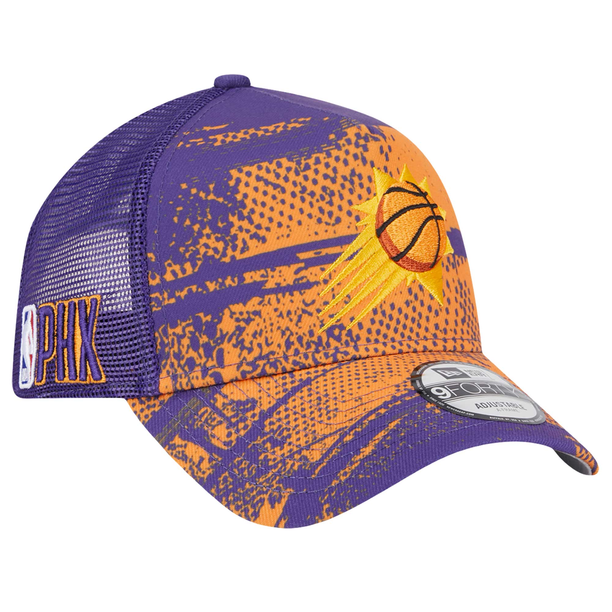 Phoenix Suns mens phoenix suns new era purpleorange tip off a-frame trucker 9forty adjustable hat Collection | Official Suns Shop