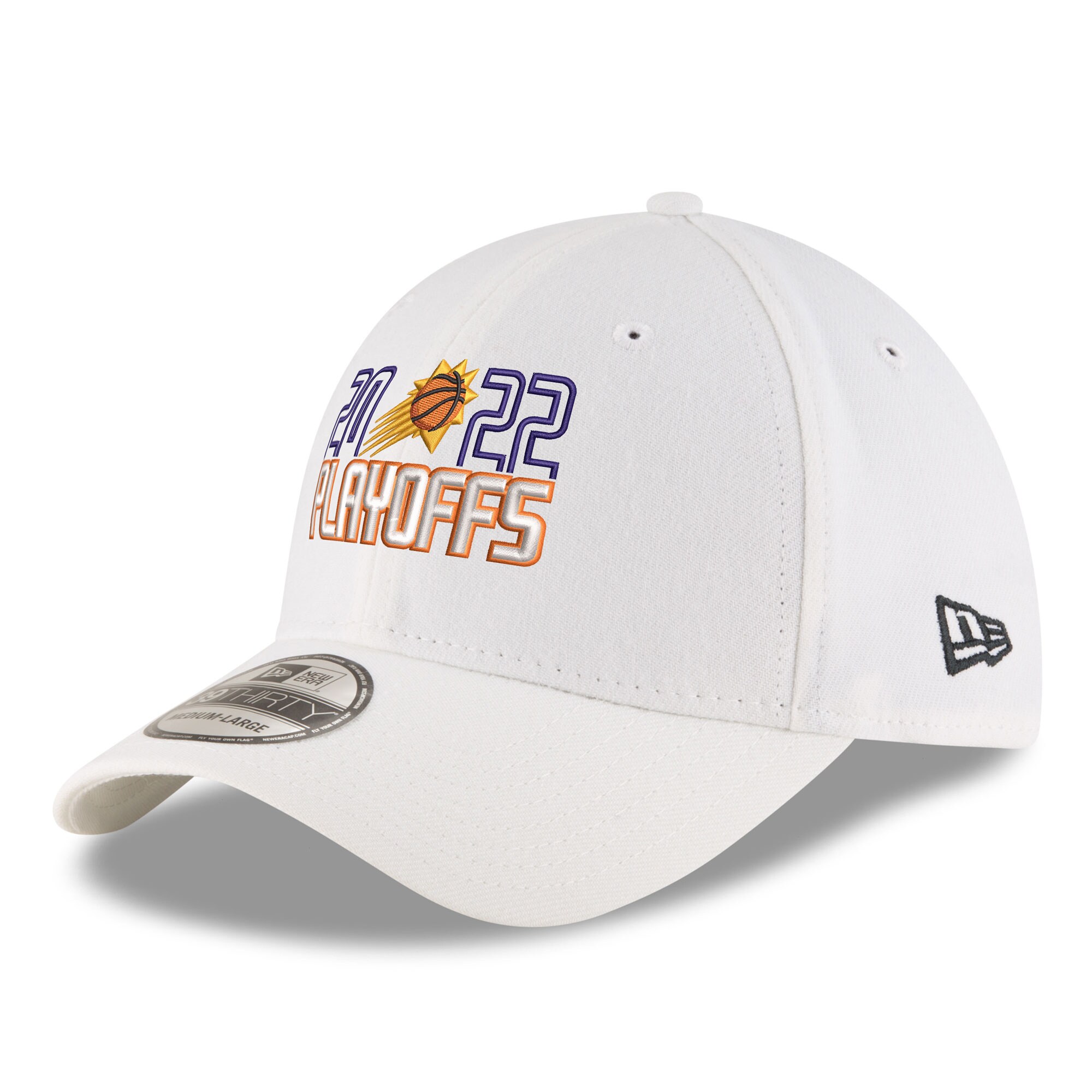 Phoenix Suns mens phoenix suns new era white 2022 nba playoffs bubble letter 39thirty flex hat Collection | Official Suns Shop