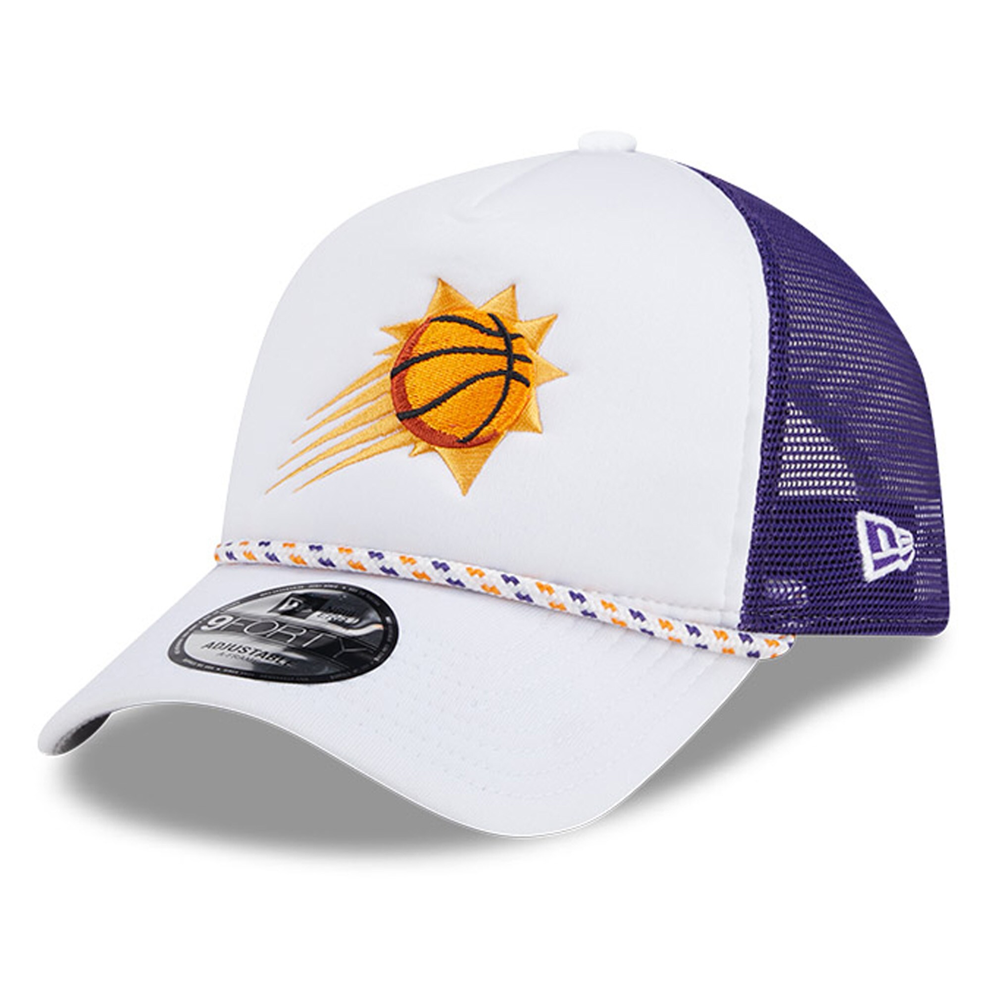 Phoenix Suns mens phoenix suns new era whitepurple court sport foam a-frame 9forty adjustable trucker hat Collection | Official Suns Shop