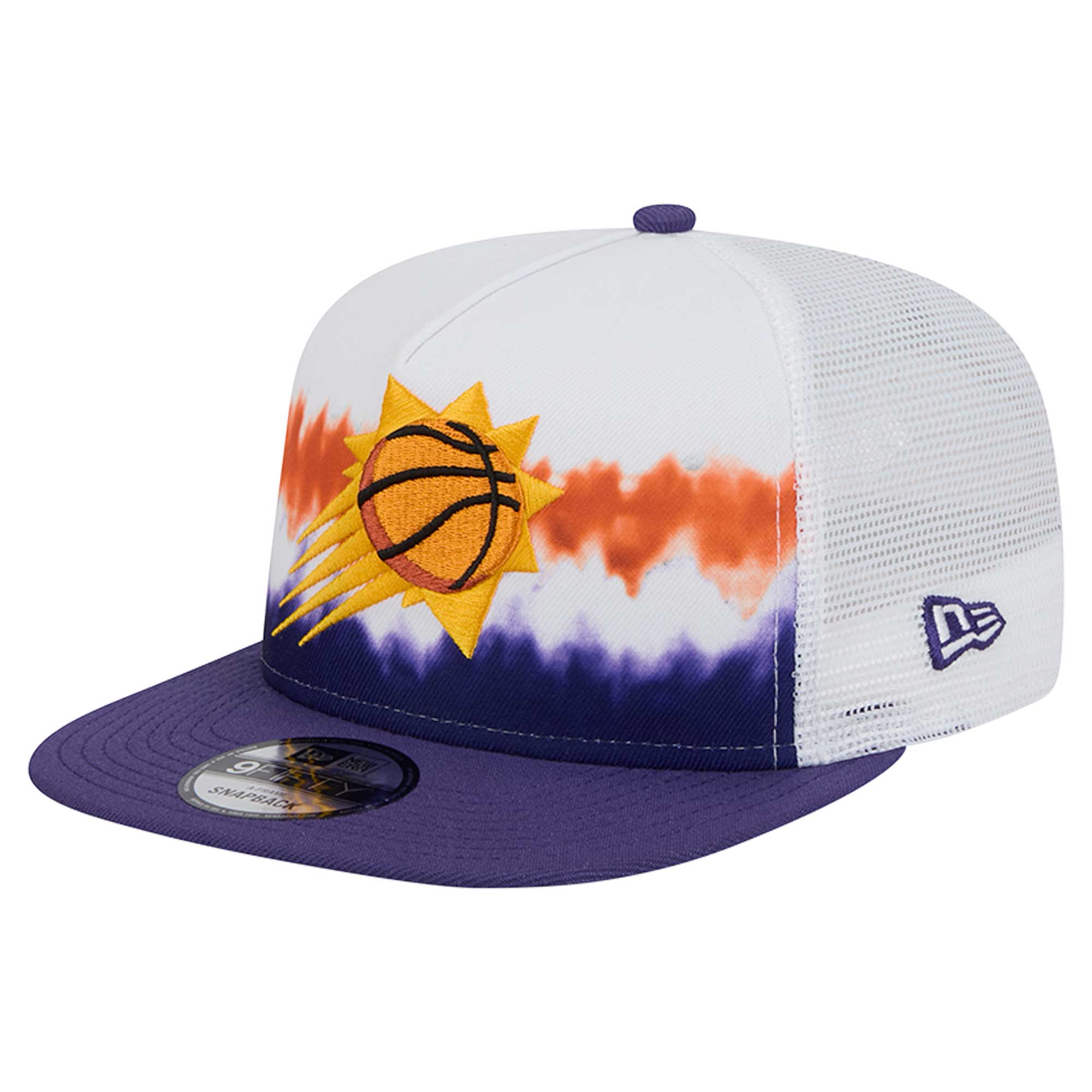 Phoenix Suns mens phoenix suns new era whitepurple dip-dye 9fifty a-frame trucker snapback hat Collection | Official Suns Shop