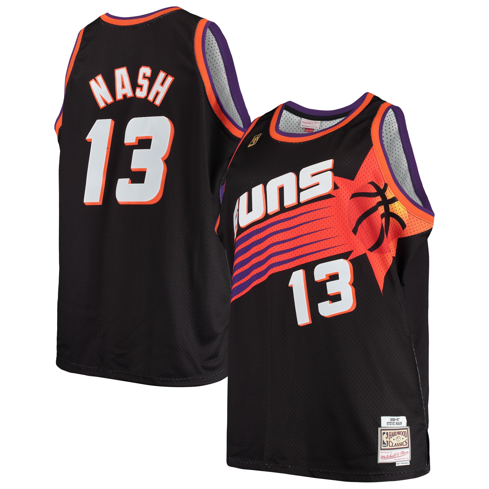 Phoenix Suns mens phoenix suns steve nash mitchell  ness black 199697 big  tall hardwood classics swingman jersey Collection | Official Suns Shop