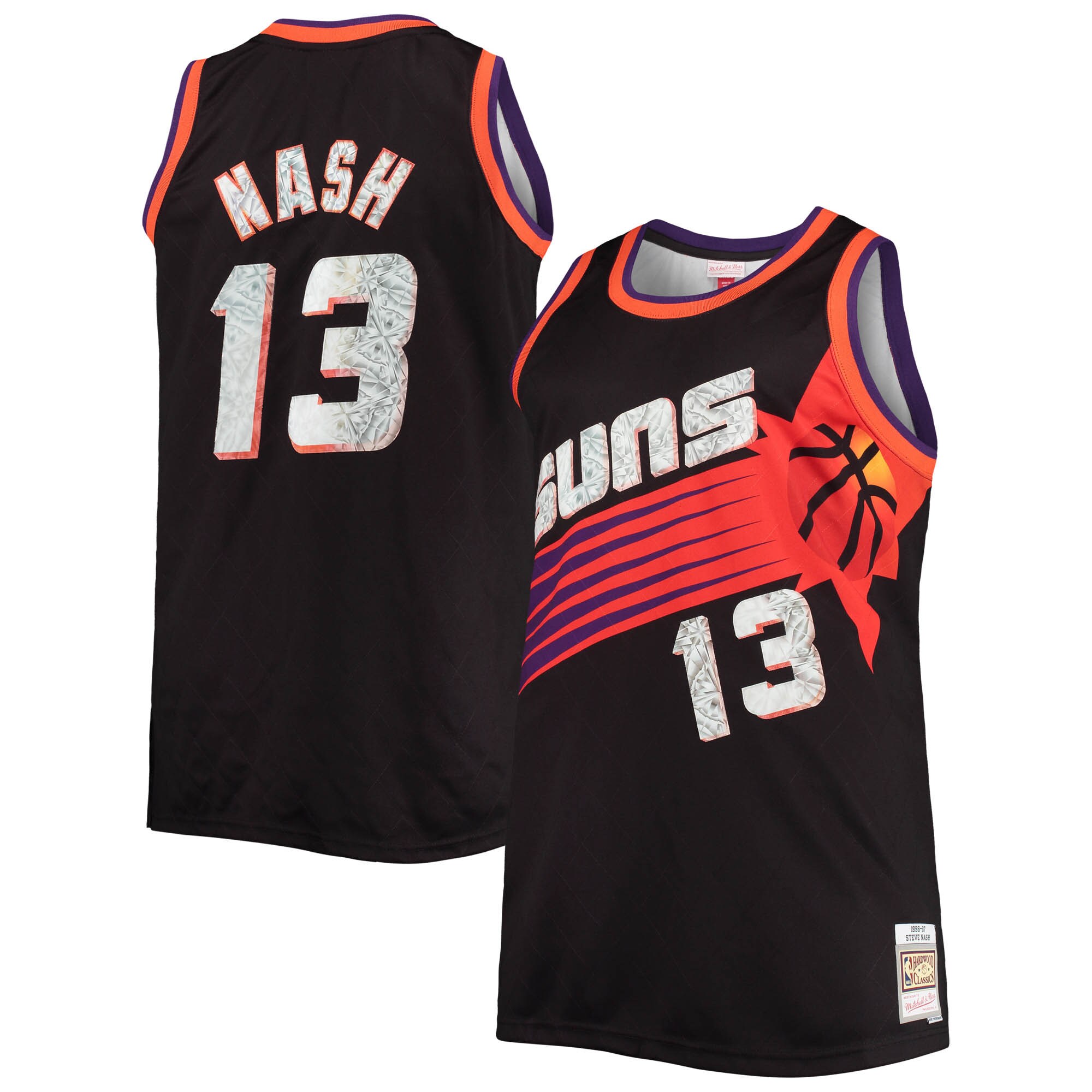 Phoenix Suns mens phoenix suns steve nash mitchell  ness black big  tall 199697 nba 75th anniversary diamond swingman jersey Collection | Official Suns Shop