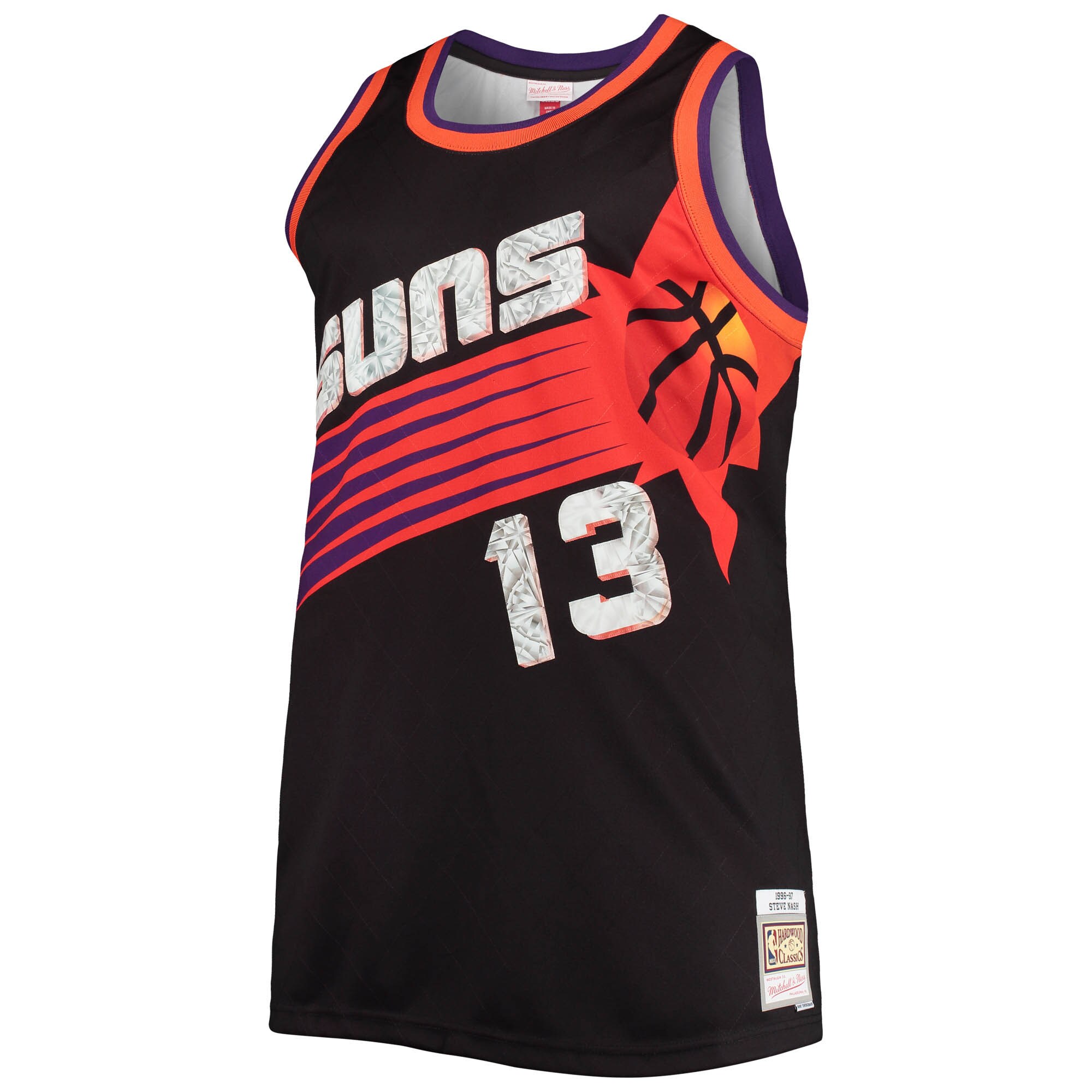 Phoenix Suns mens phoenix suns steve nash mitchell  ness black big  tall 199697 nba 75th anniversary diamond swingman jersey Collection | Official Suns Shop