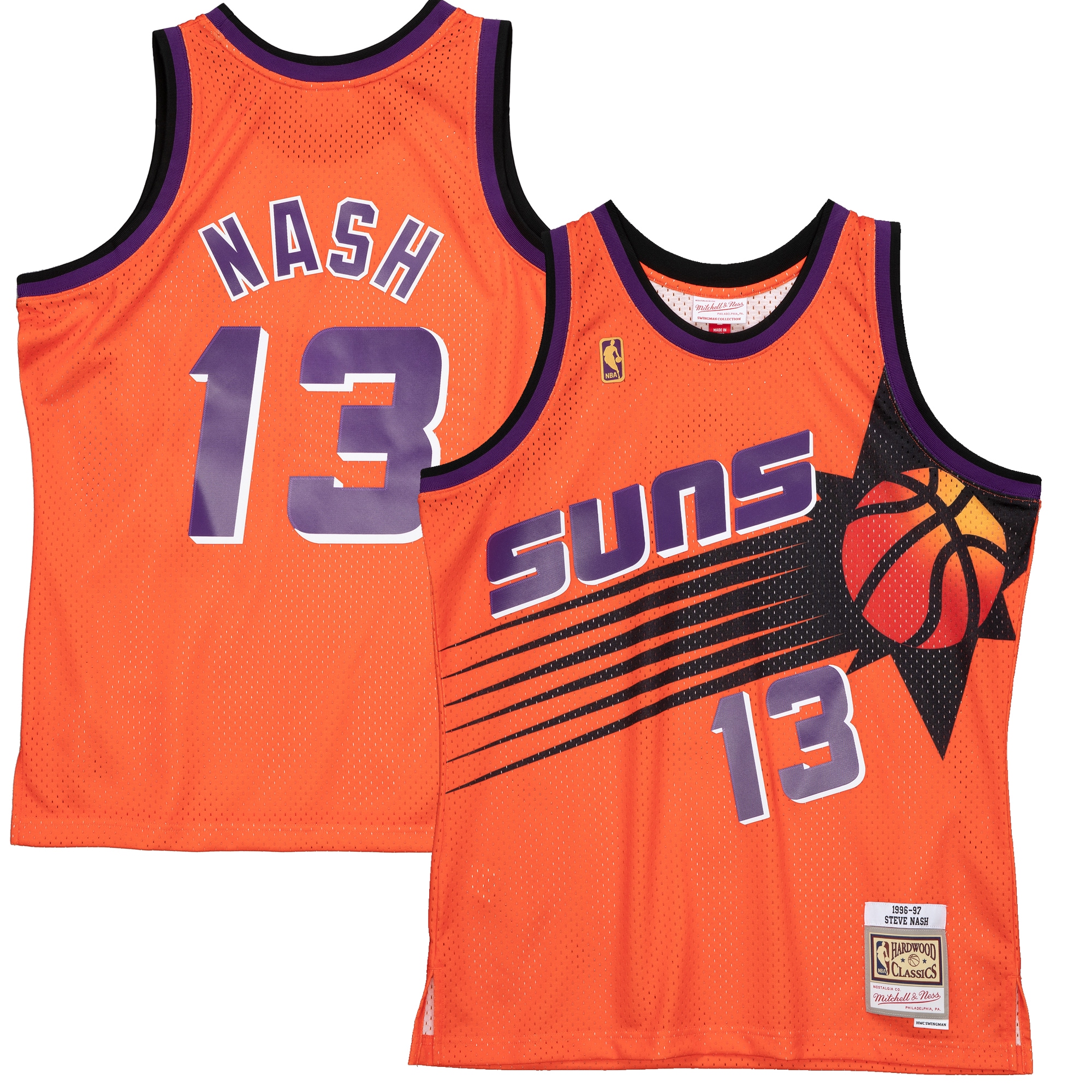 Phoenix Suns mens phoenix suns steve nash mitchell  ness orange 1996-97 hardwood classics reload 2.0 swingman jersey Collection | Official Suns Shop