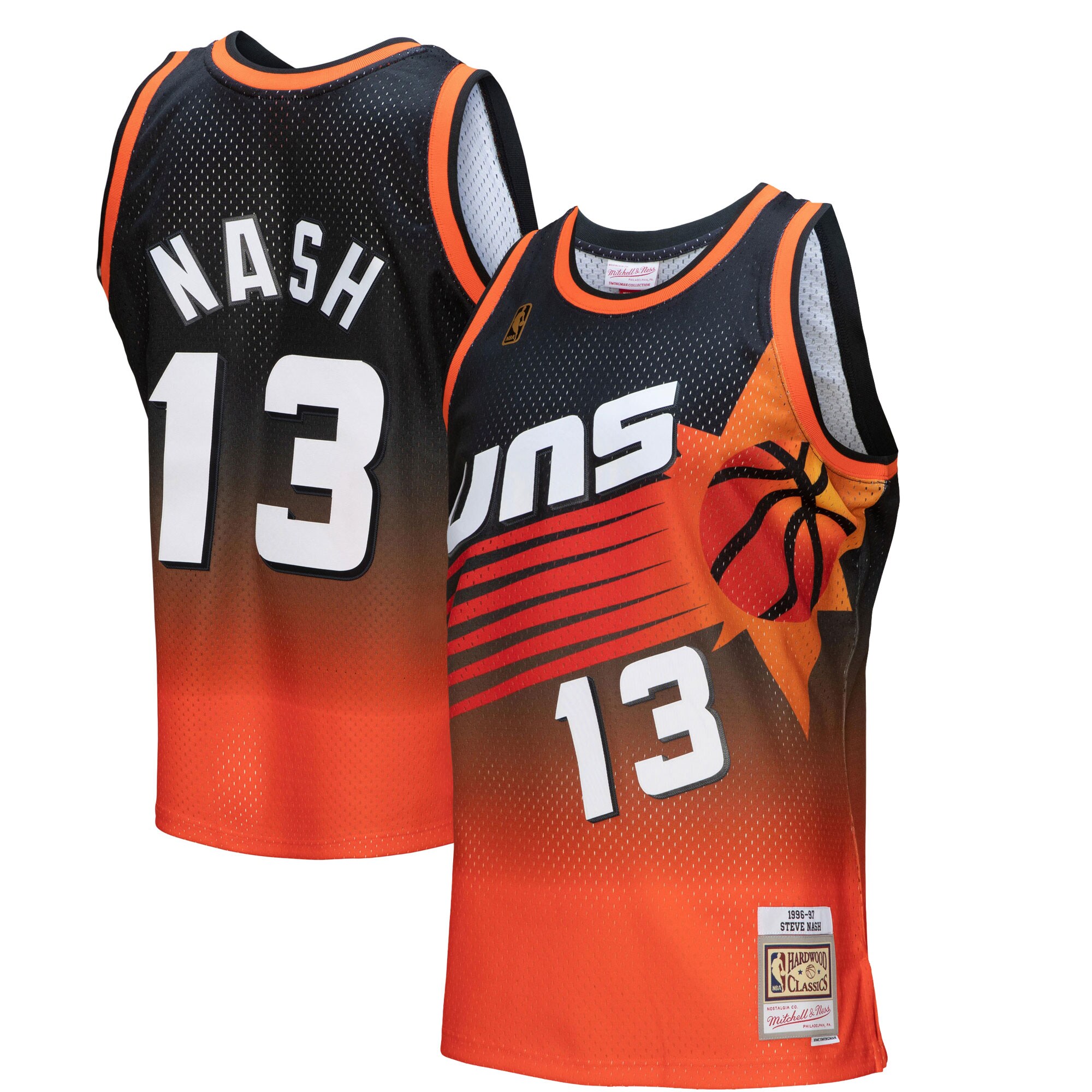 Phoenix Suns mens phoenix suns steve nash mitchell  ness orangeblack 199697 hardwood classics fadeaway swingman player jersey Collection | Official Suns Shop