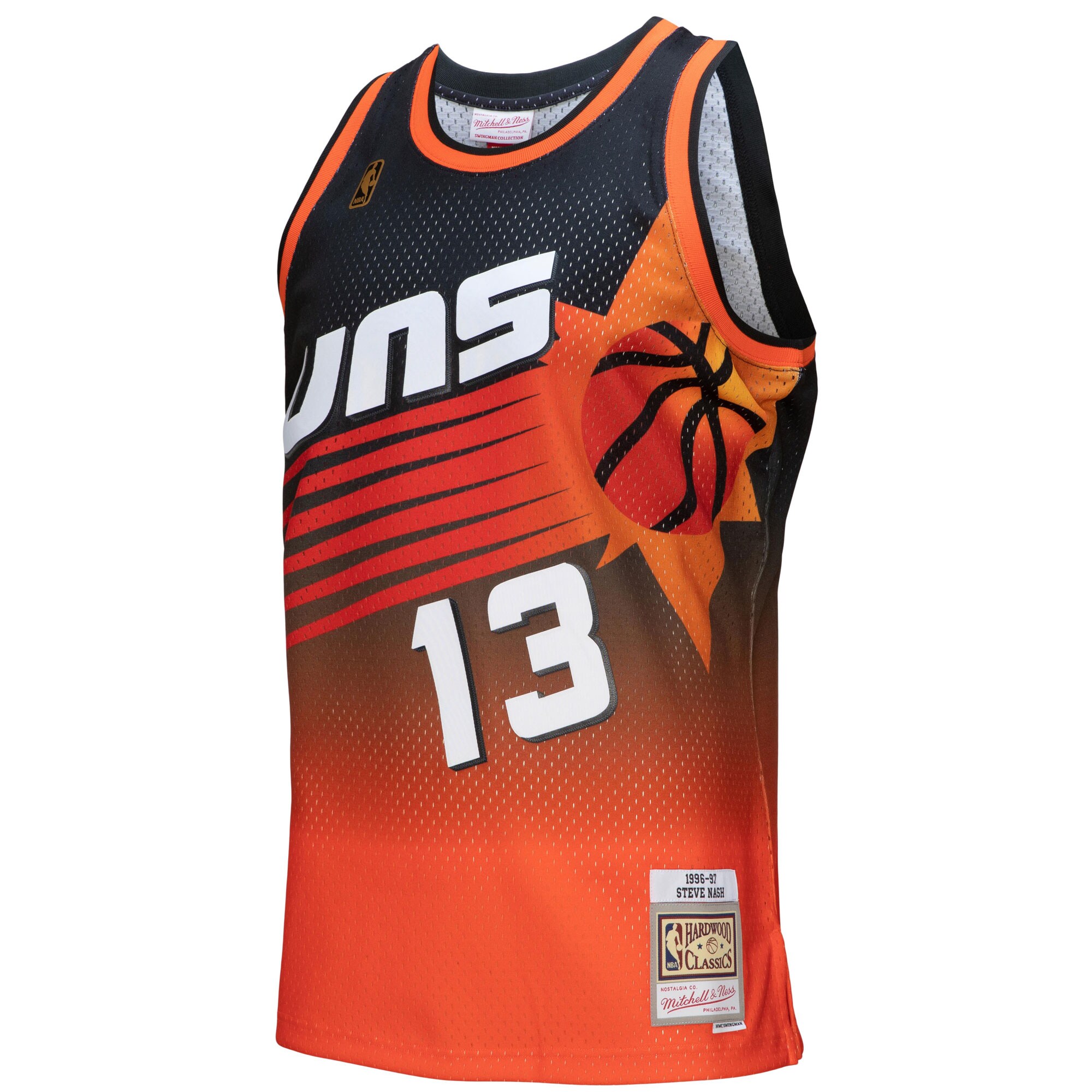 Phoenix Suns mens phoenix suns steve nash mitchell  ness orangeblack 199697 hardwood classics fadeaway swingman player jersey Collection | Official Suns Shop