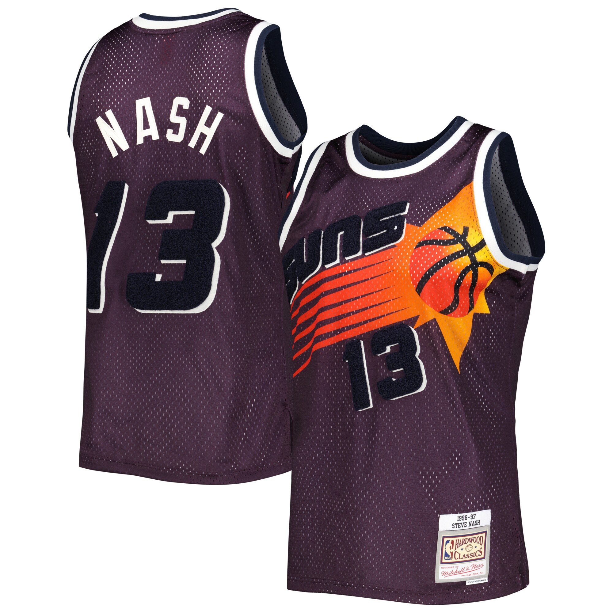 Phoenix Suns mens phoenix suns steve nash mitchell  ness purple 199697 hardwood classics off-court swingman jersey Collection | Official Suns Shop