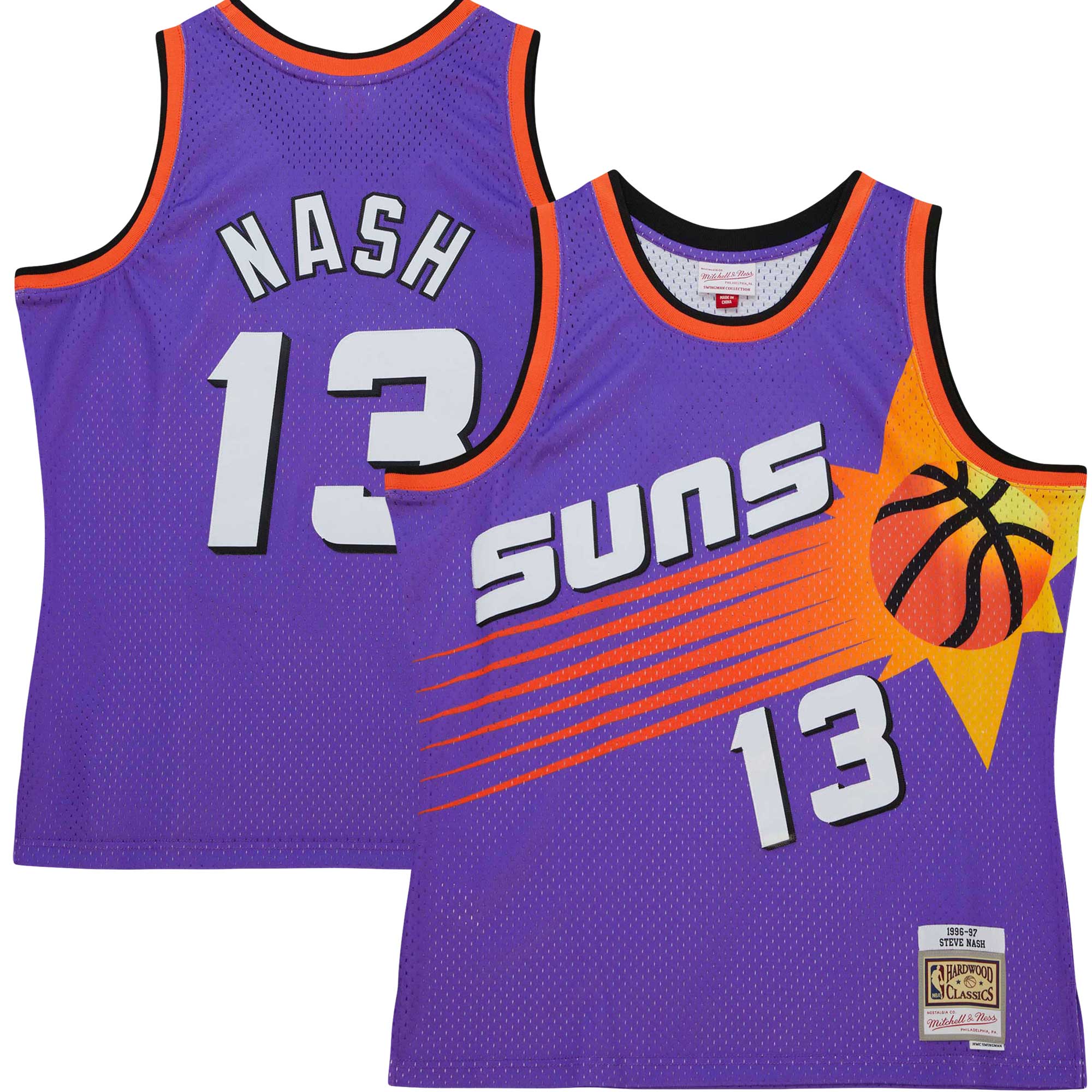 Phoenix Suns mens phoenix suns steve nash mitchell  ness purple hardwood classics 199697 tropical swingman jersey Collection | Official Suns Shop