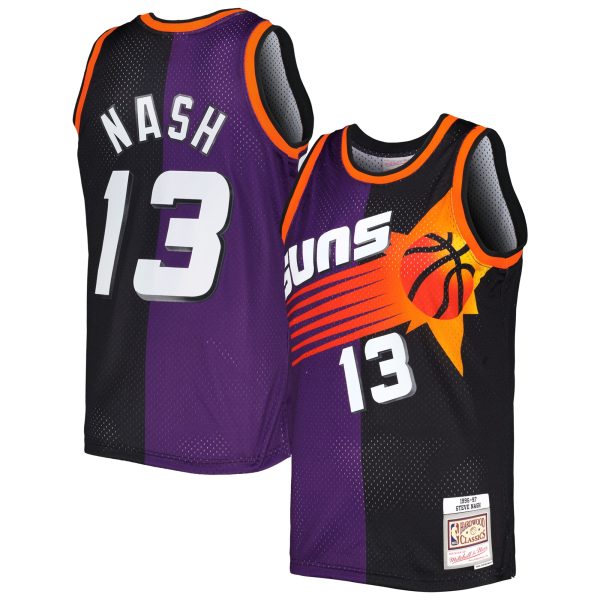Phoenix Suns mens phoenix suns steve nash mitchell  ness purpleblack hardwood classics 199697 split swingman jersey Collection | Official Suns Shop