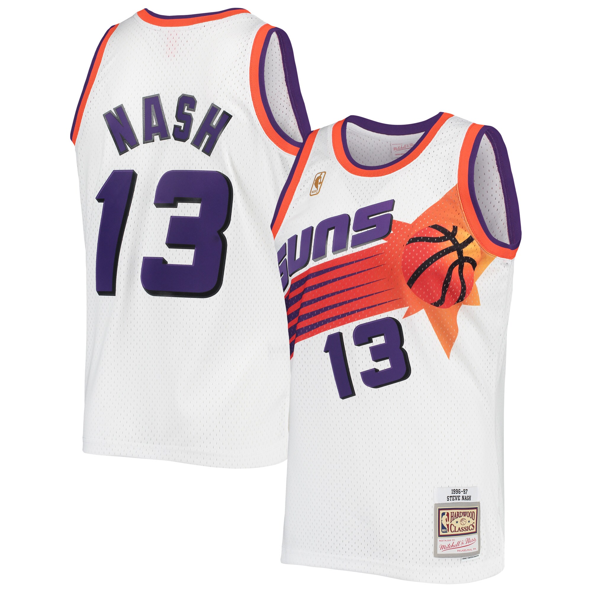 Phoenix Suns mens phoenix suns steve nash mitchell  ness white 199697 hardwood classics swingman jersey Collection | Official Suns Shop