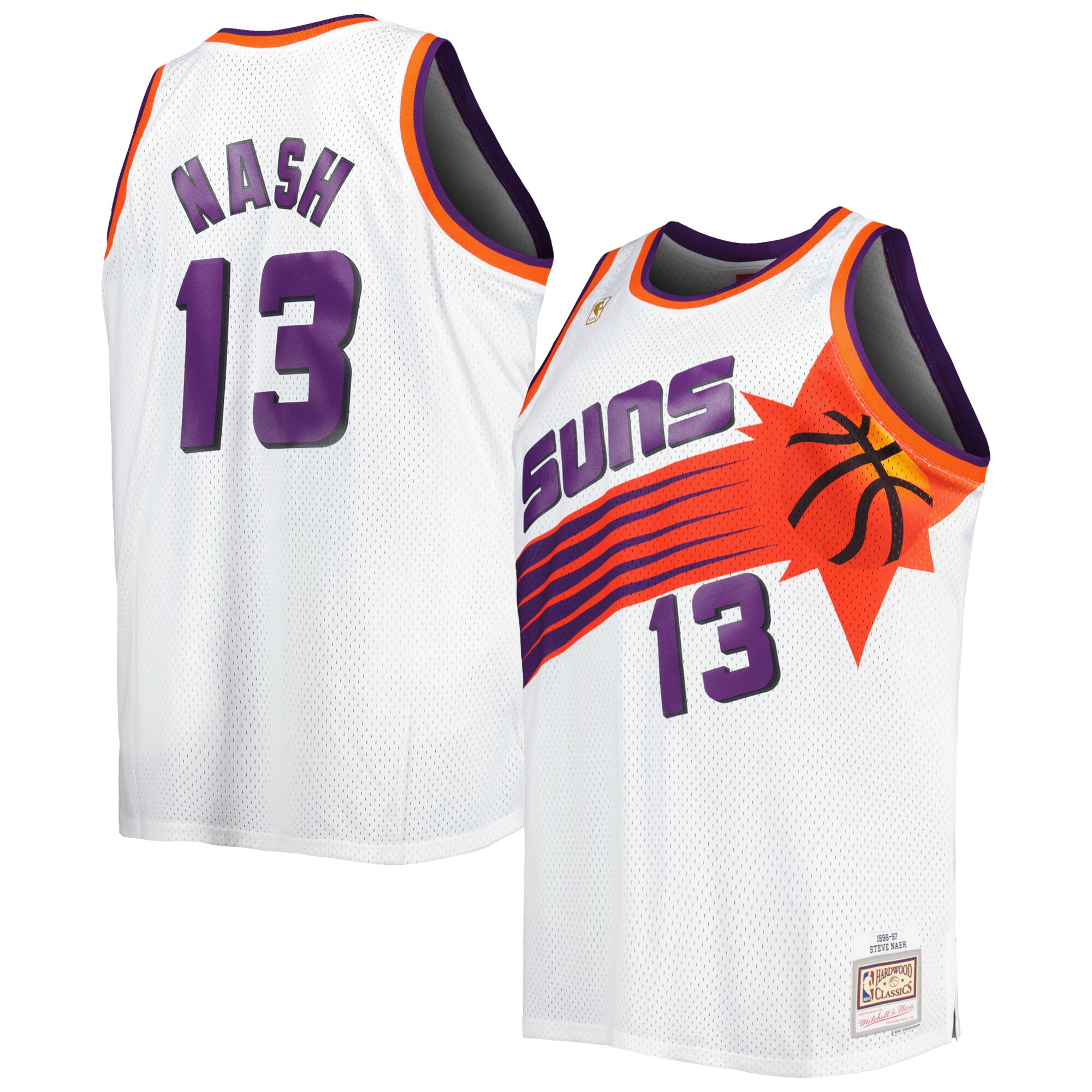 Phoenix Suns mens phoenix suns steve nash mitchell  ness white big  tall hardwood classics 199697 swingman jersey Collection | Official Suns Shop