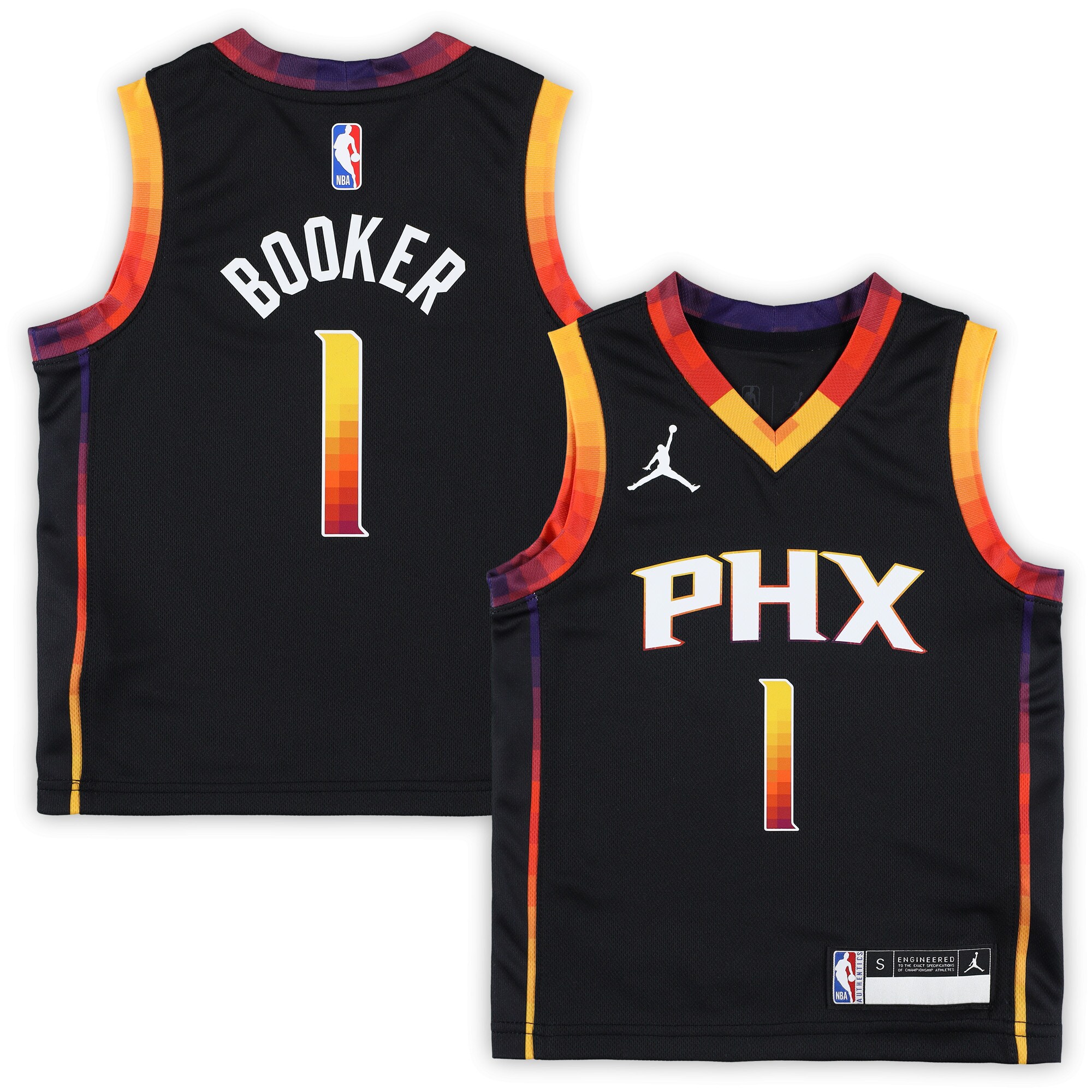 Phoenix Suns preschool phoenix suns devin booker jordan brand black 202223 swingman jersey – statement edition Collection | Official Suns Shop
