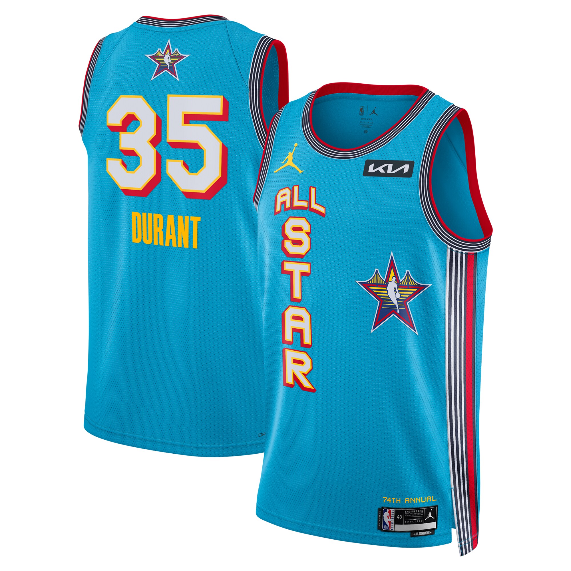 Phoenix Suns unisex kevin durant jordan brand light blue 2025 nba all-star game swingman player jersey Collection | Official Suns Shop