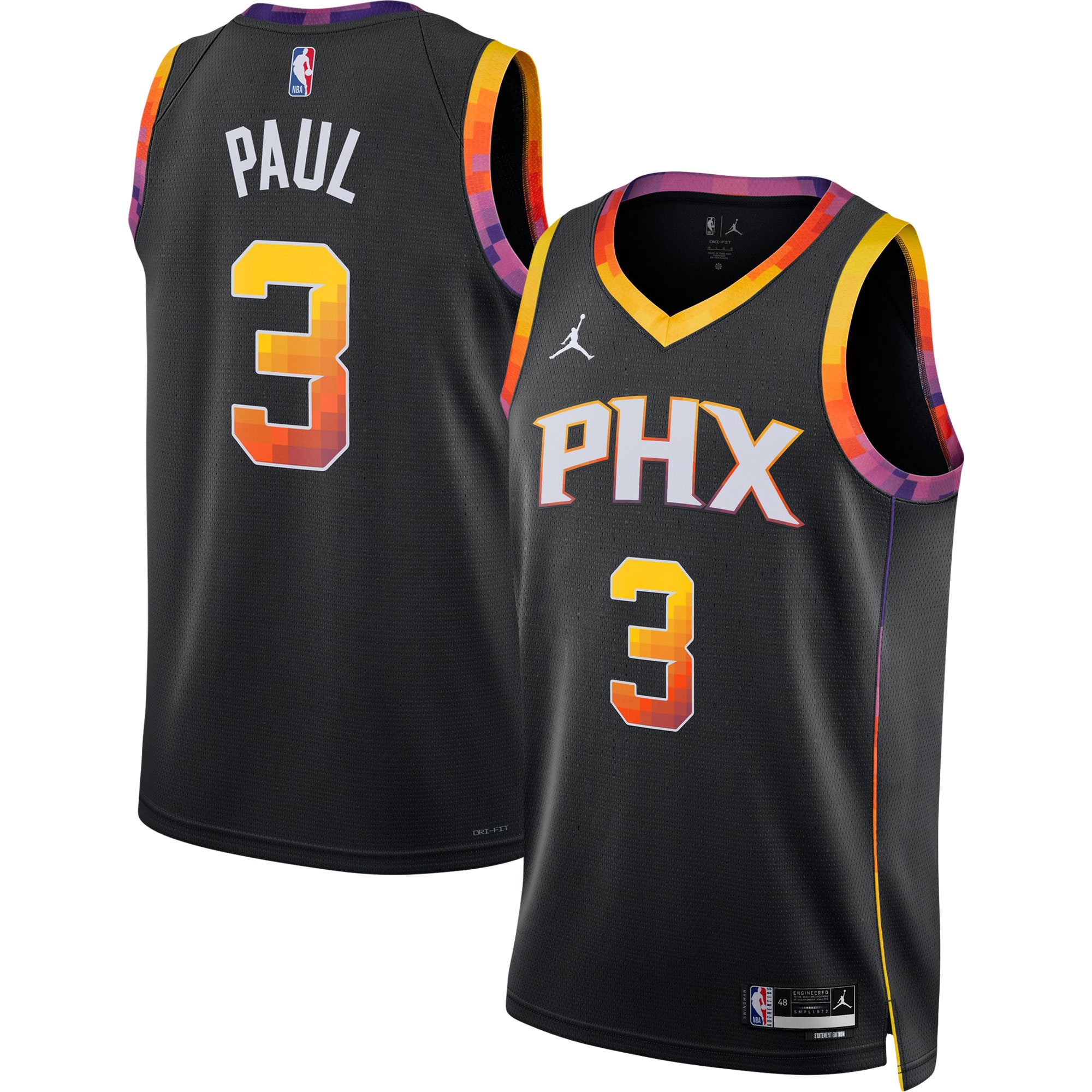 Phoenix Suns unisex phoenix suns chris paul jordan brand black swingman jersey – statement edition Collection | Official Suns Shop