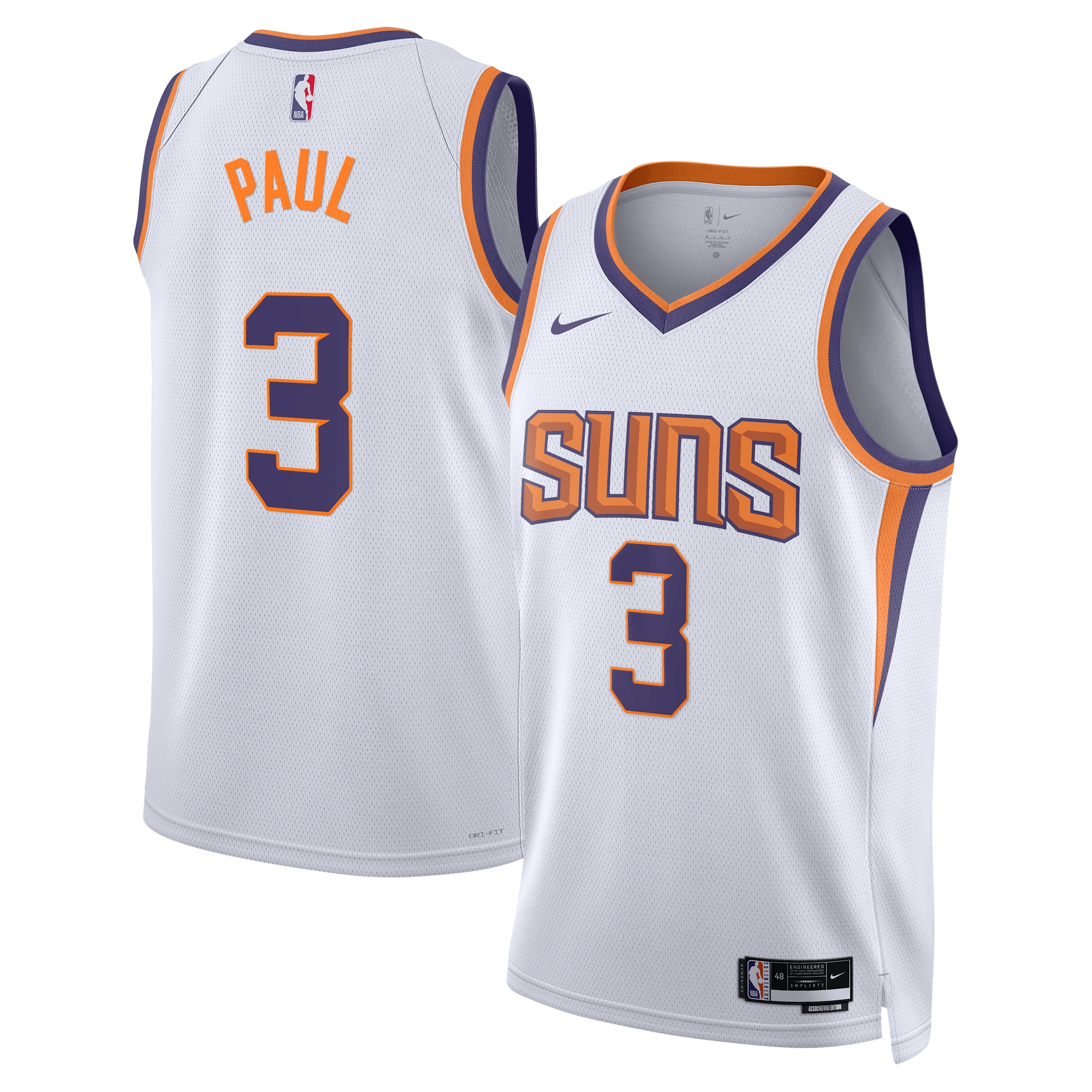 Phoenix Suns unisex phoenix suns chris paul nike white swingman jersey – association edition Collection | Official Suns Shop