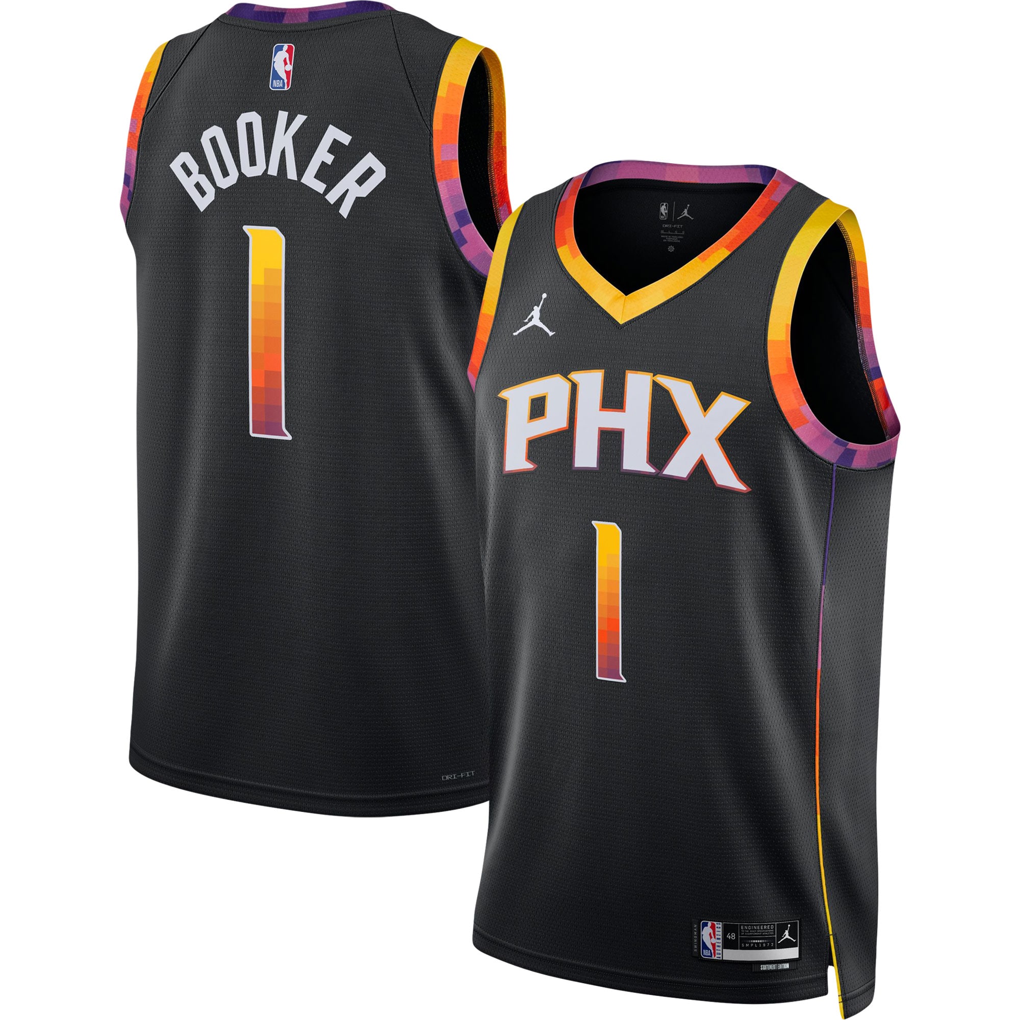 Phoenix Suns unisex phoenix suns devin booker jordan brand black swingman jersey – statement edition Collection | Official Suns Shop