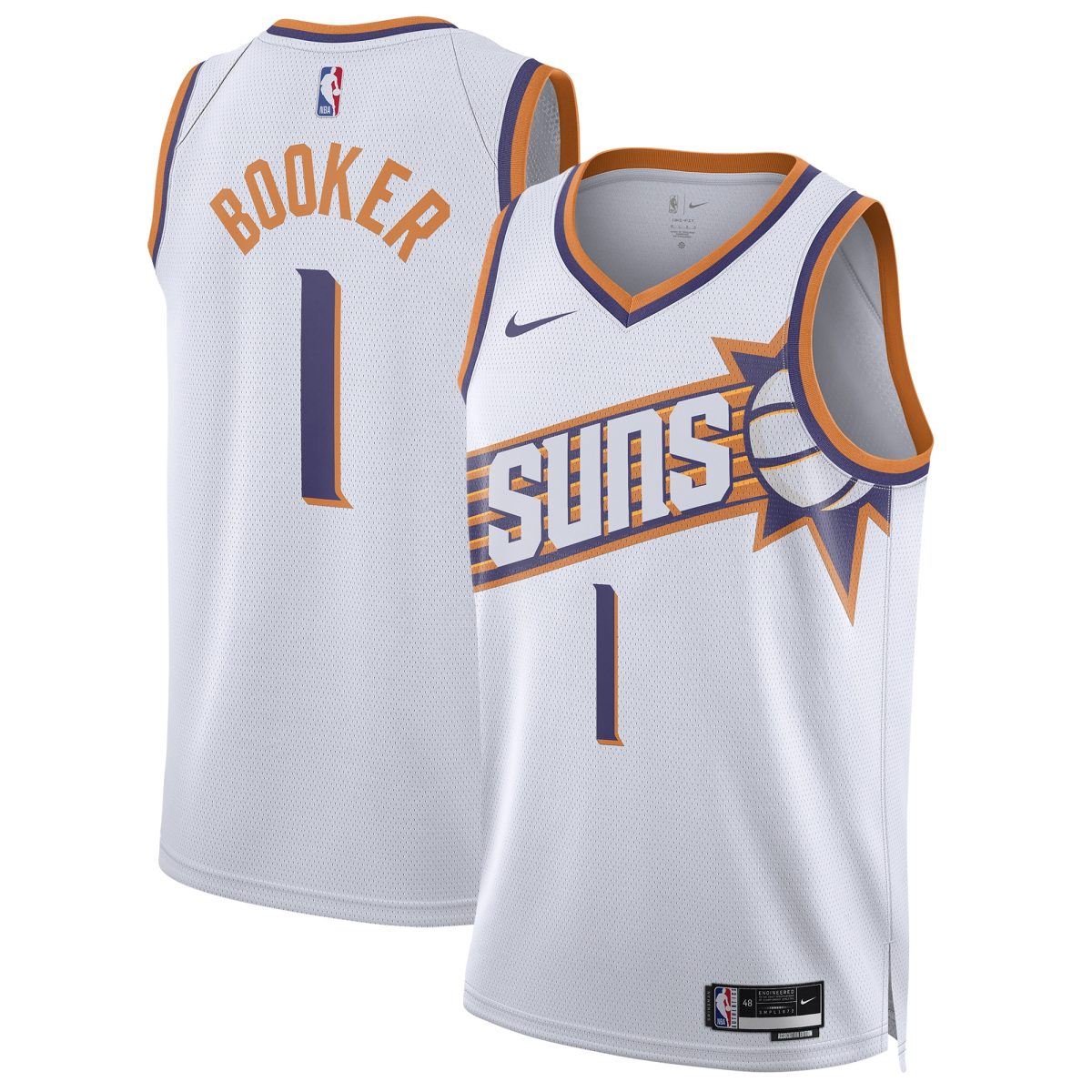 Phoenix Suns unisex phoenix suns devin booker nike white swingman jersey – association edition Collection | Official Suns Shop