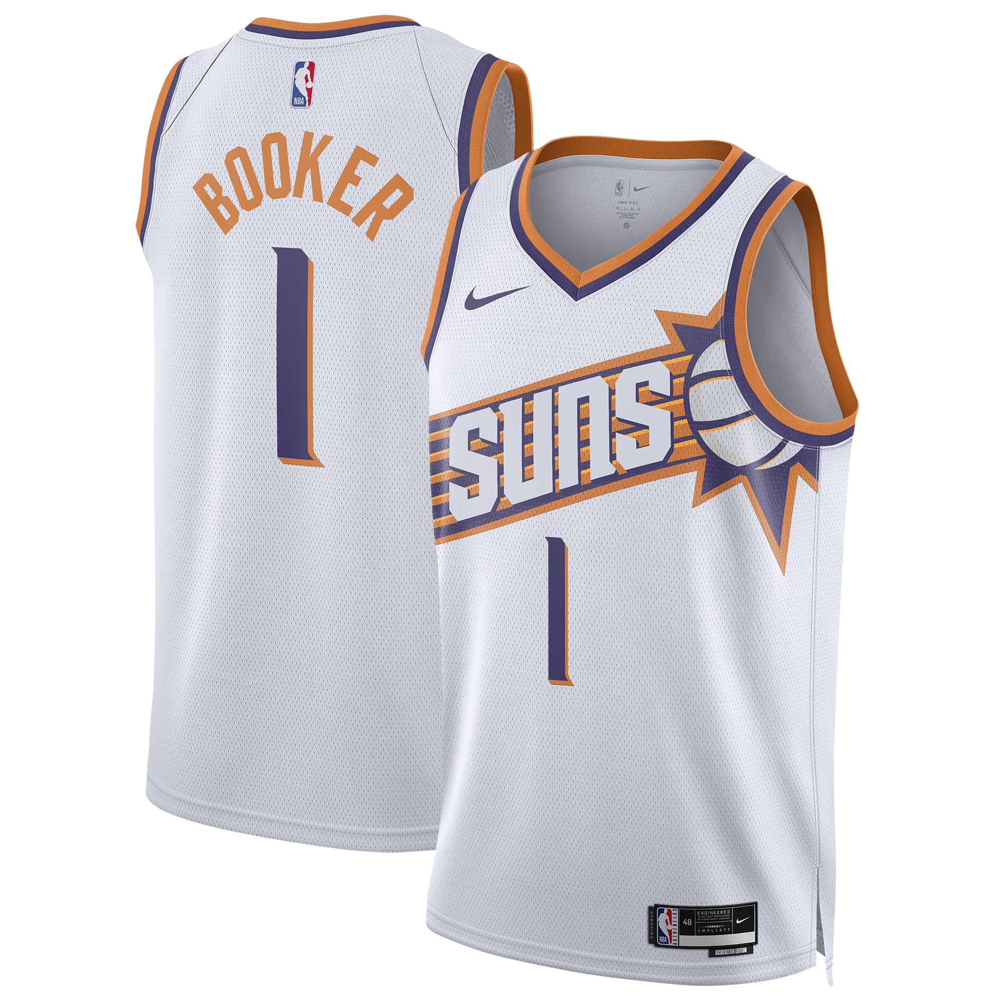 Phoenix Suns unisex phoenix suns devin booker nike white swingman jersey – association edition Collection | Official Suns Shop