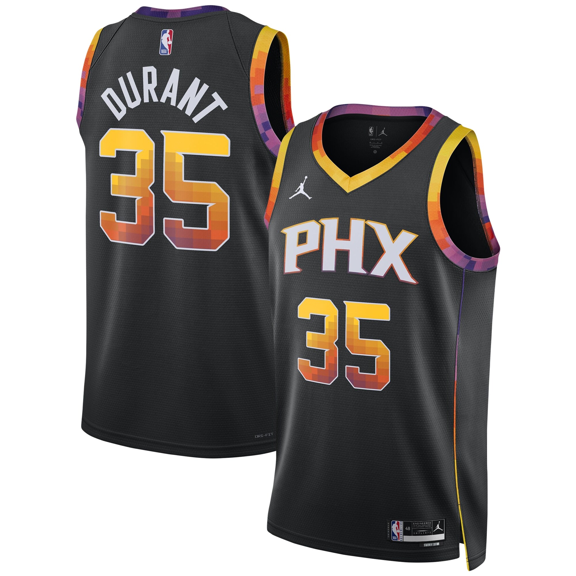 Phoenix Suns unisex phoenix suns kevin durant jordan brand black swingman player jersey – statement edition Collection | Official Suns Shop
